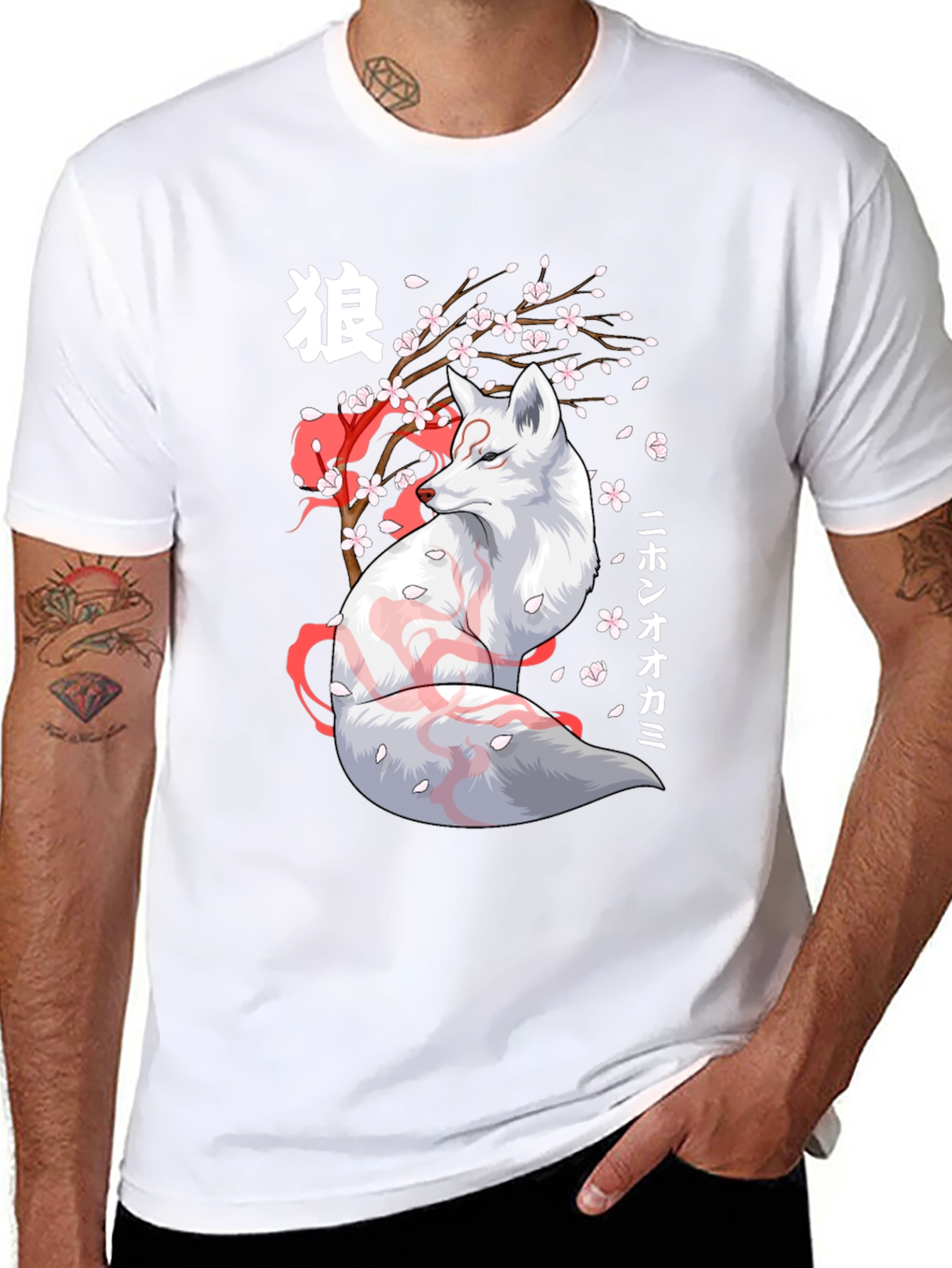 Anime Fox Graphic Tee - Japanese Style