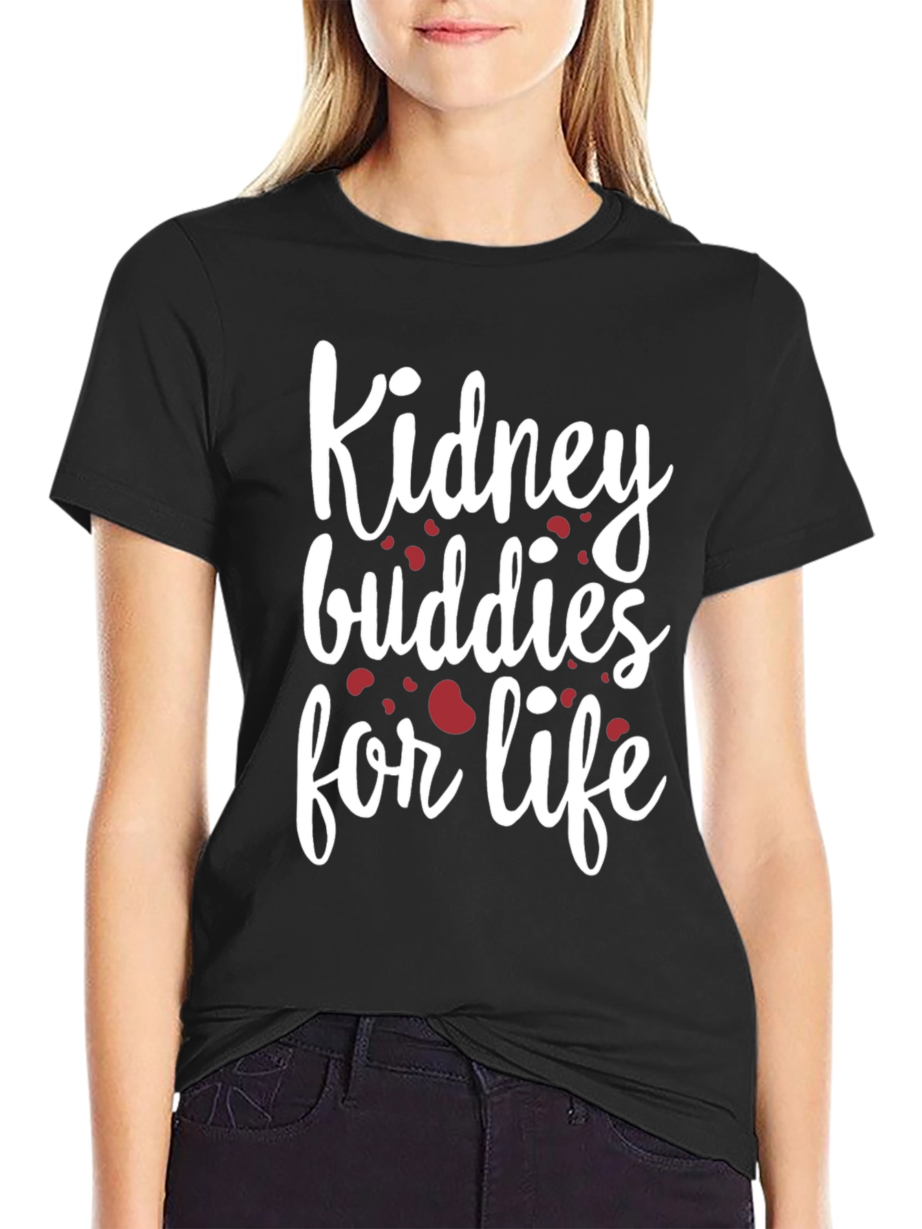 Kidney Buddies for Life Black Graphic T-Shirt