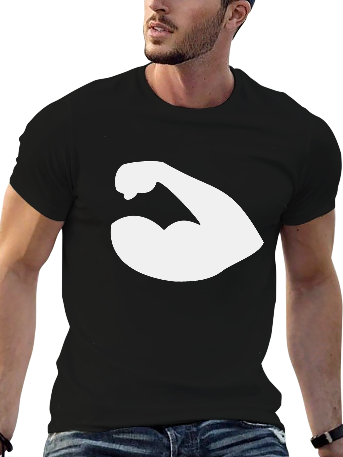 Muscle Flex Black T-Shirt - Show Off Your Strength!