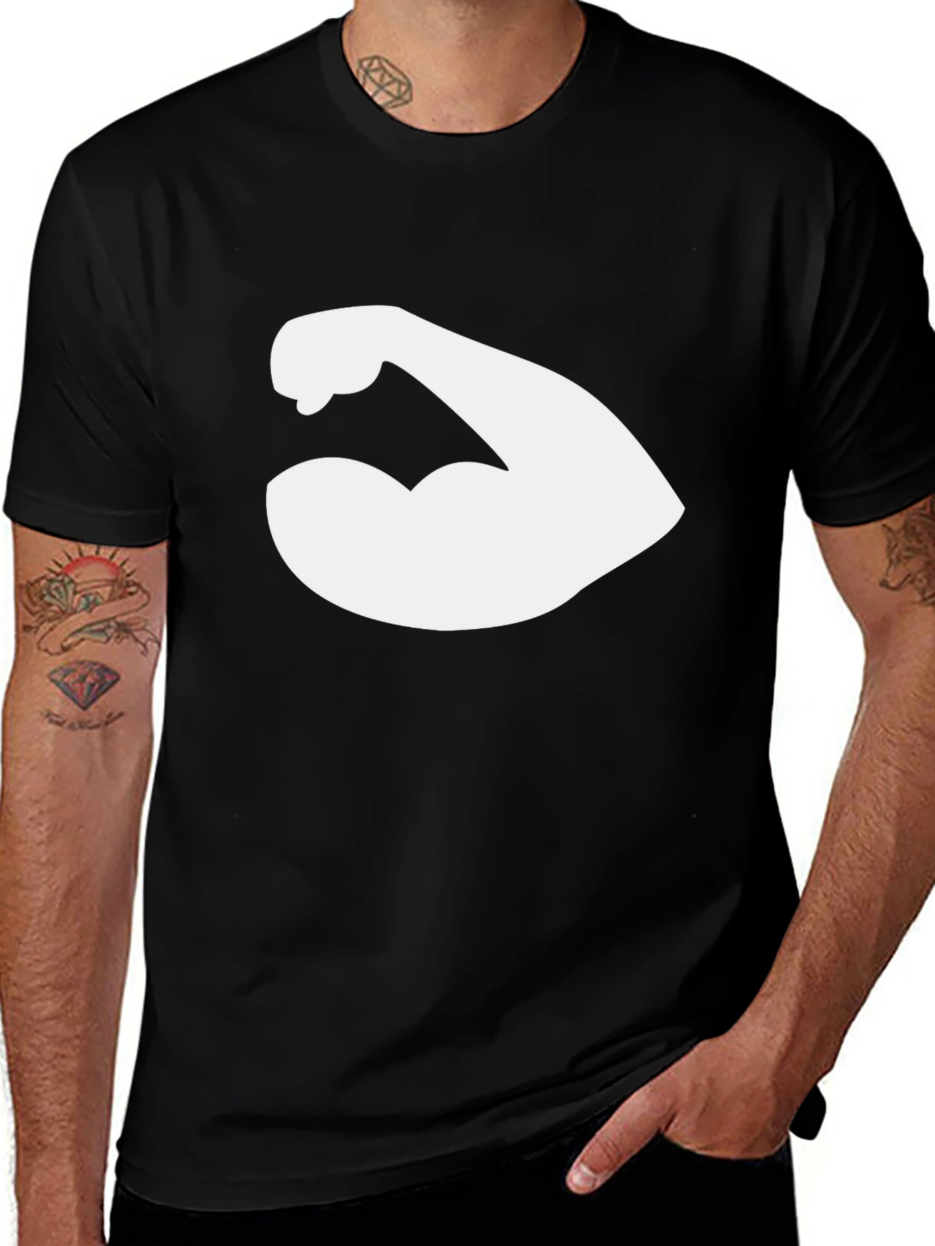 Muscle Flex Black T-Shirt - Show Off Your Strength!