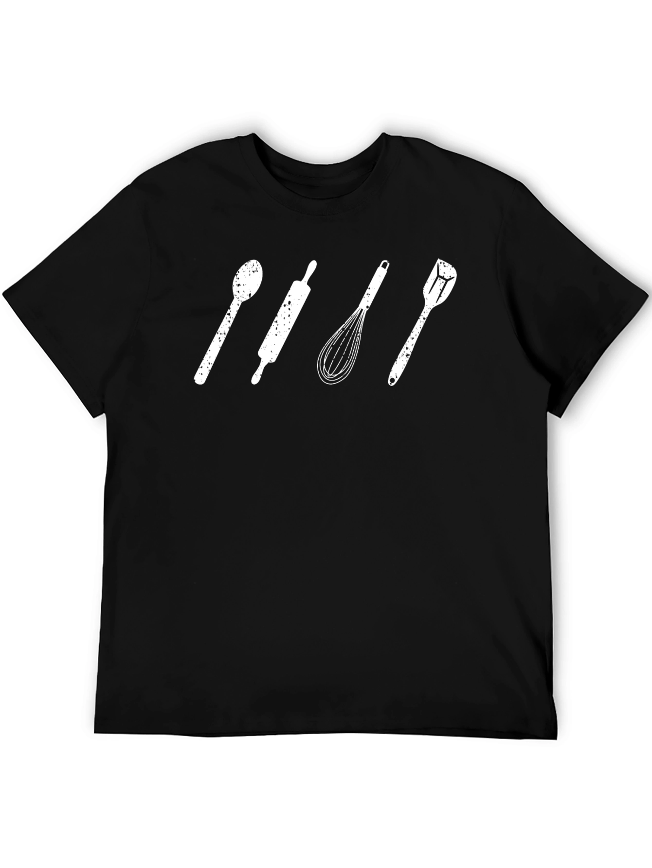 Baking Utensils Graphic Black T-Shirt