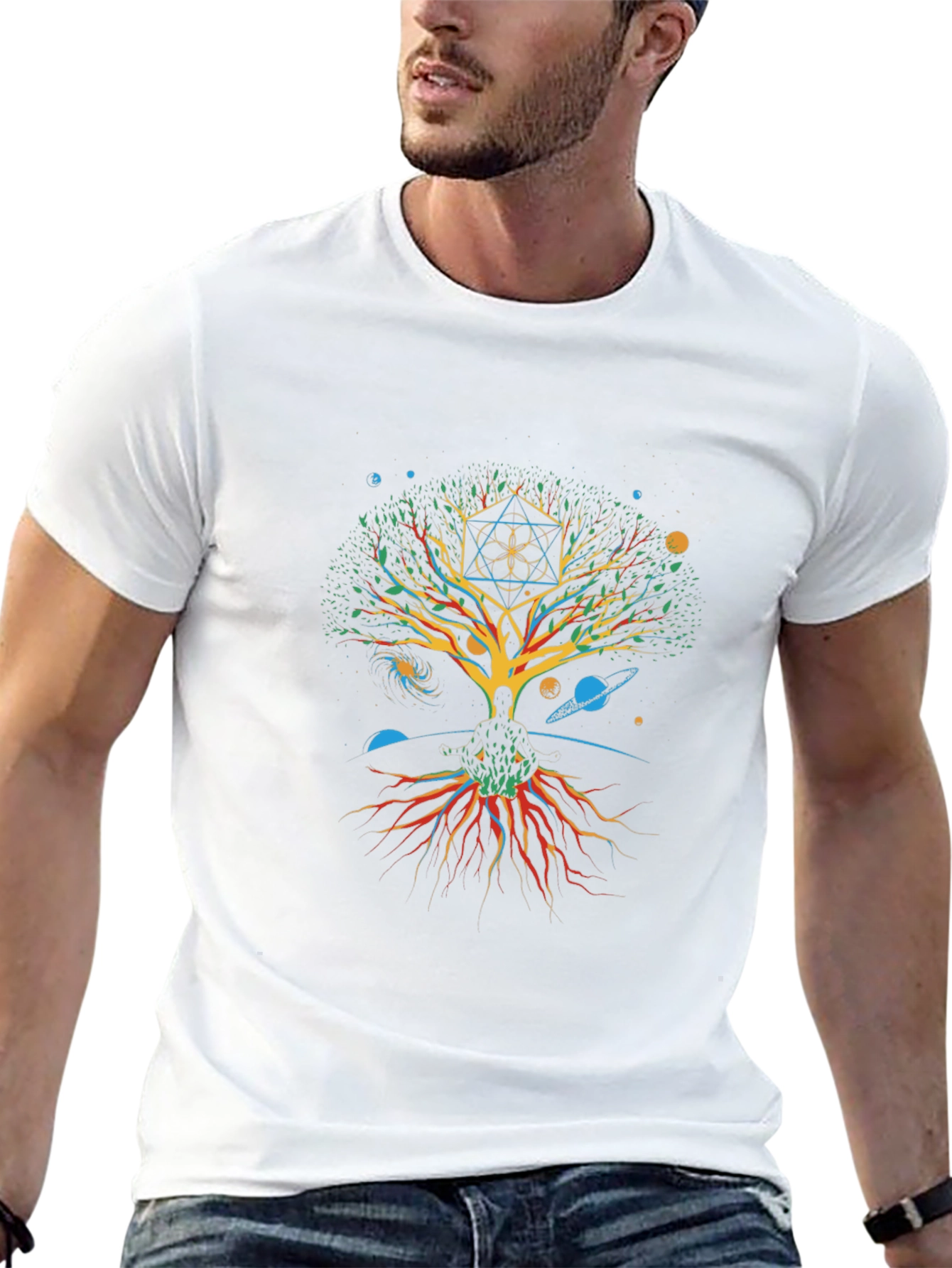 Tree of Life Metatrons Cube Graphic Tee