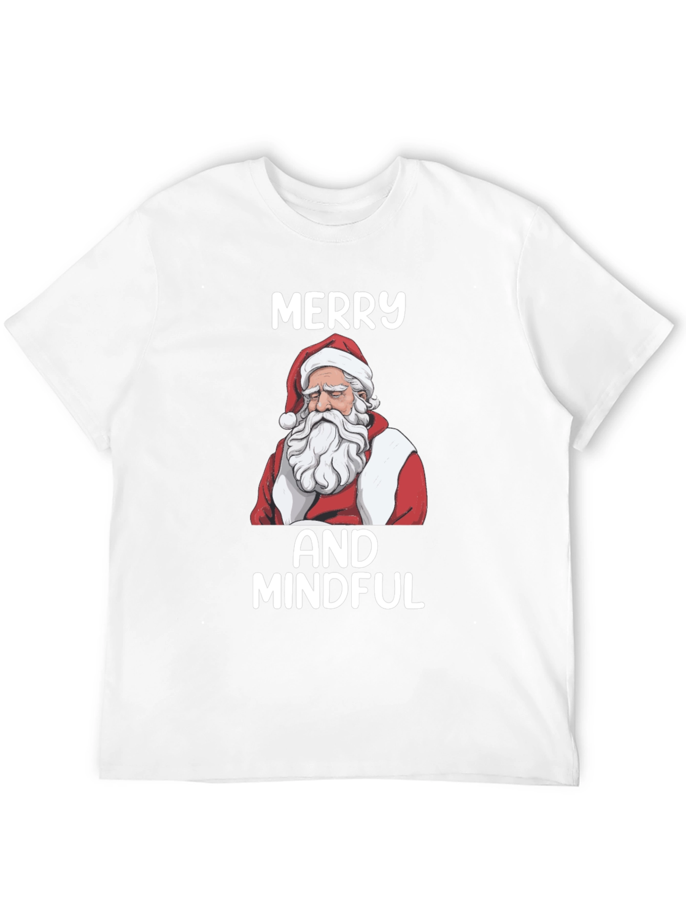 Merry and Mindful Santa T-Shirt - Black