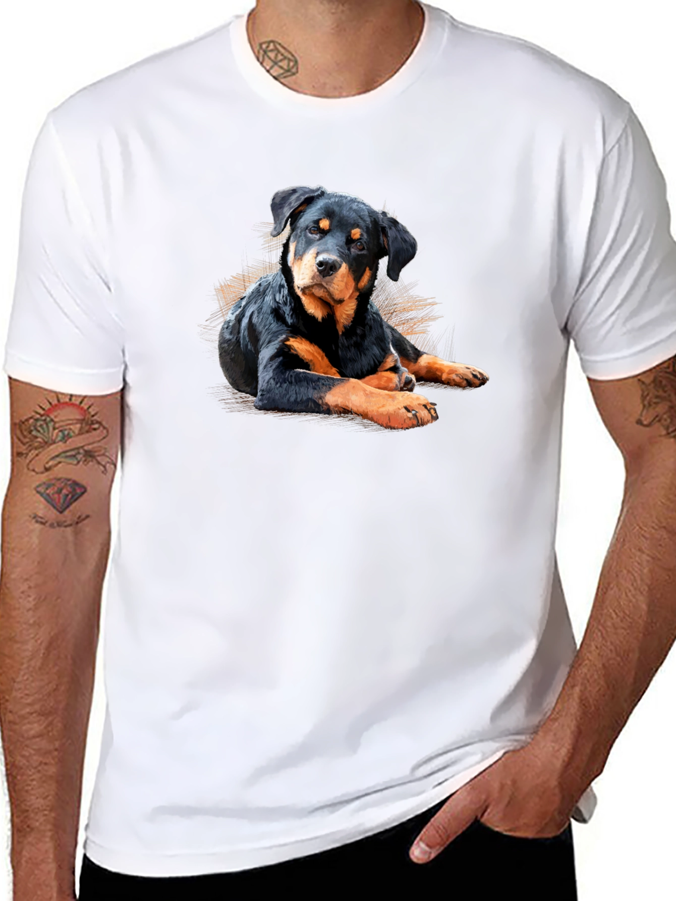 Rottweiler Dog Graphic Black T-Shirt