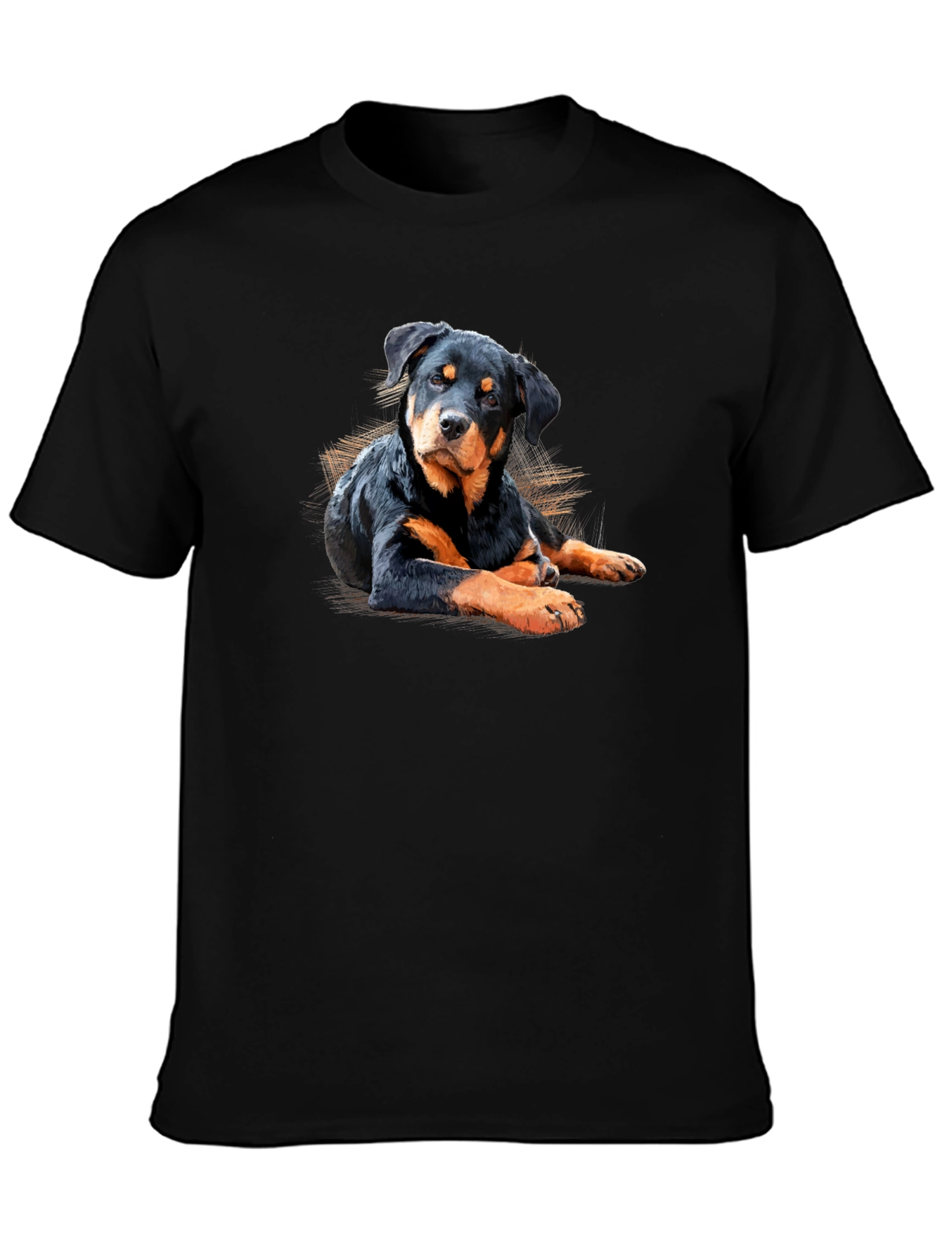 Rottweiler Dog Graphic Black T-Shirt