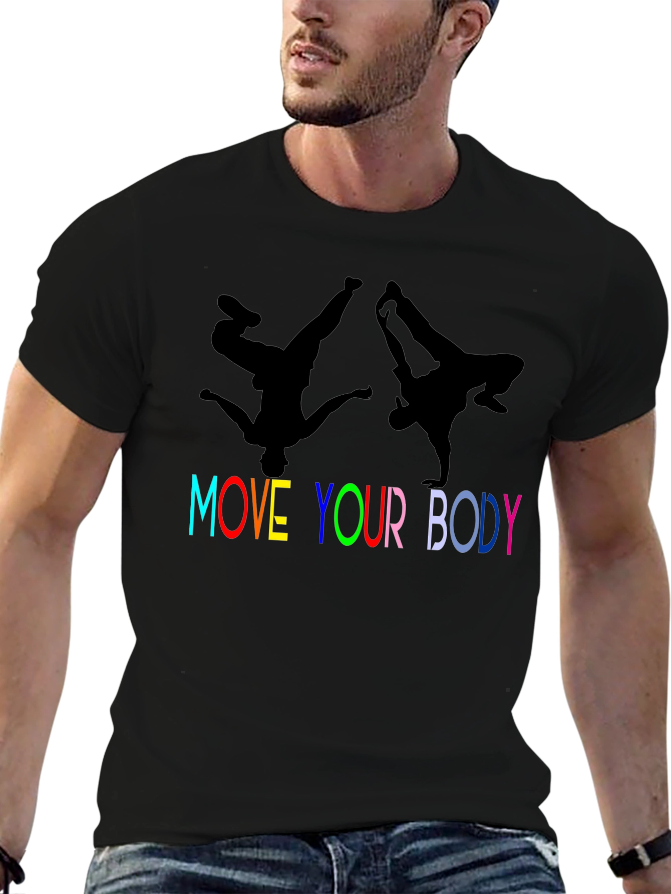 Move Your Body Graphic Tee - Black