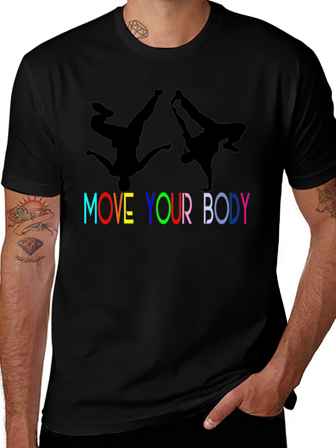 Move Your Body Graphic Tee - Black