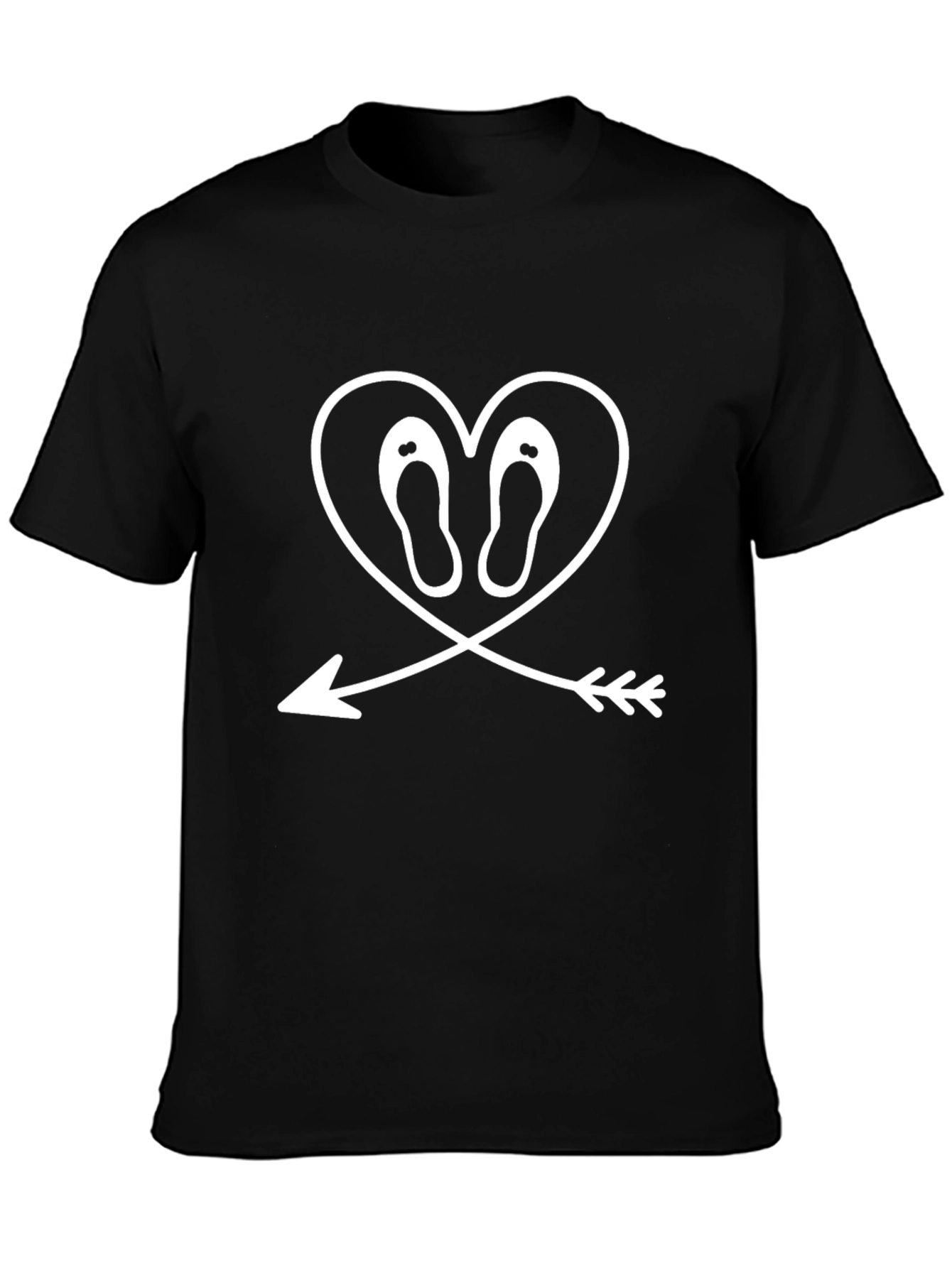 Heart & Arrow Sandals Graphic Tee - Black