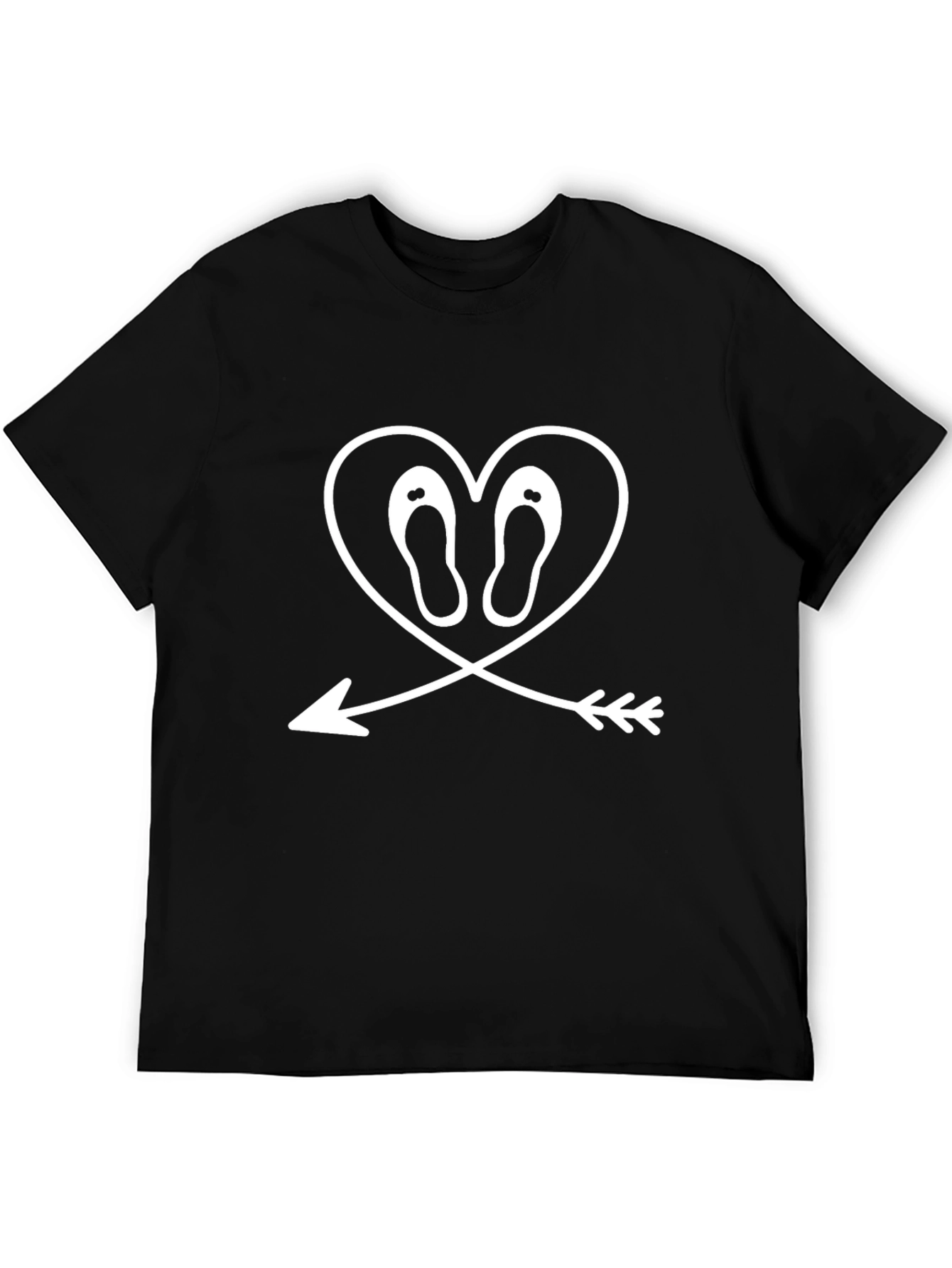Heart & Arrow Sandals Graphic Tee - Black