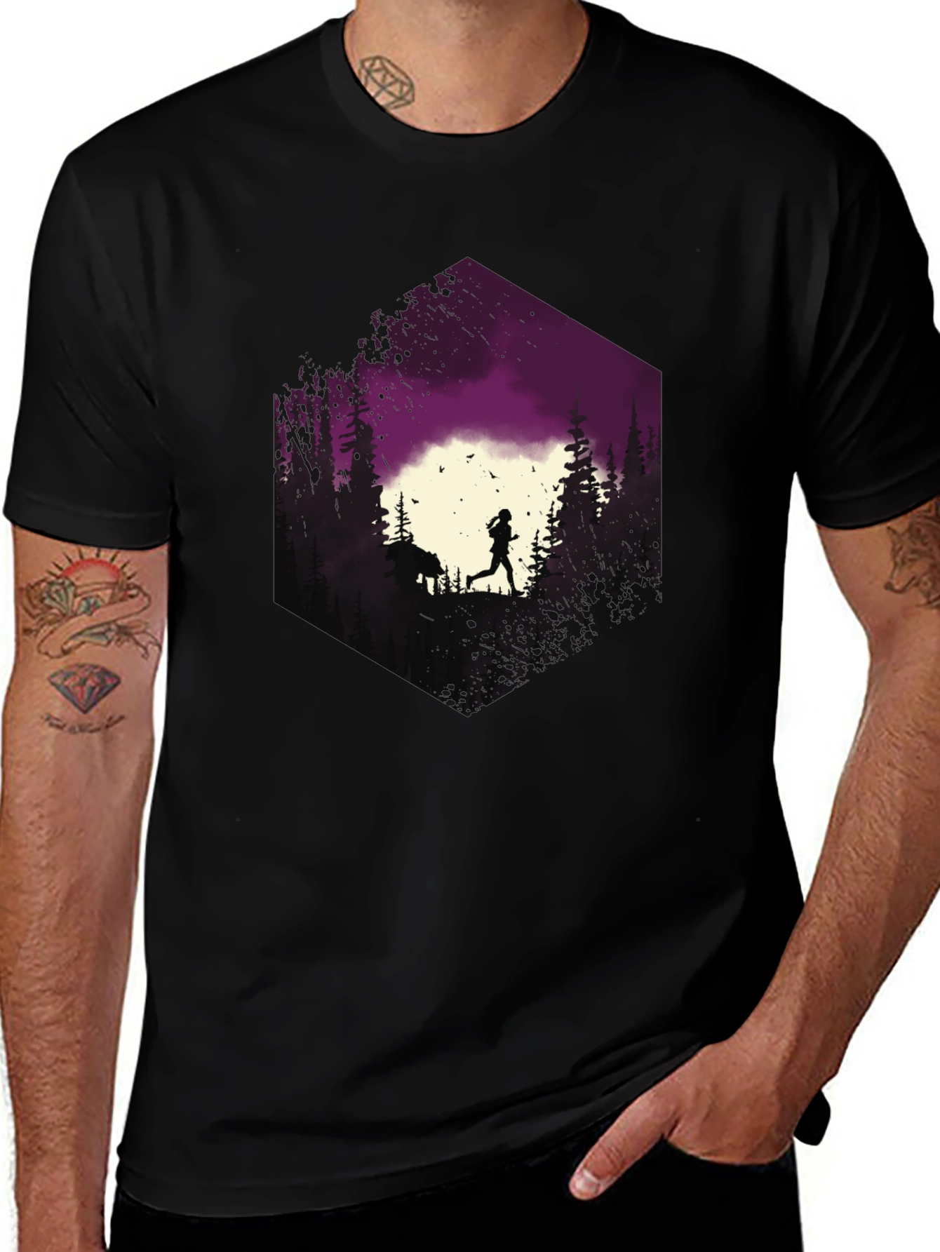 Nature Run Black Graphic Tee