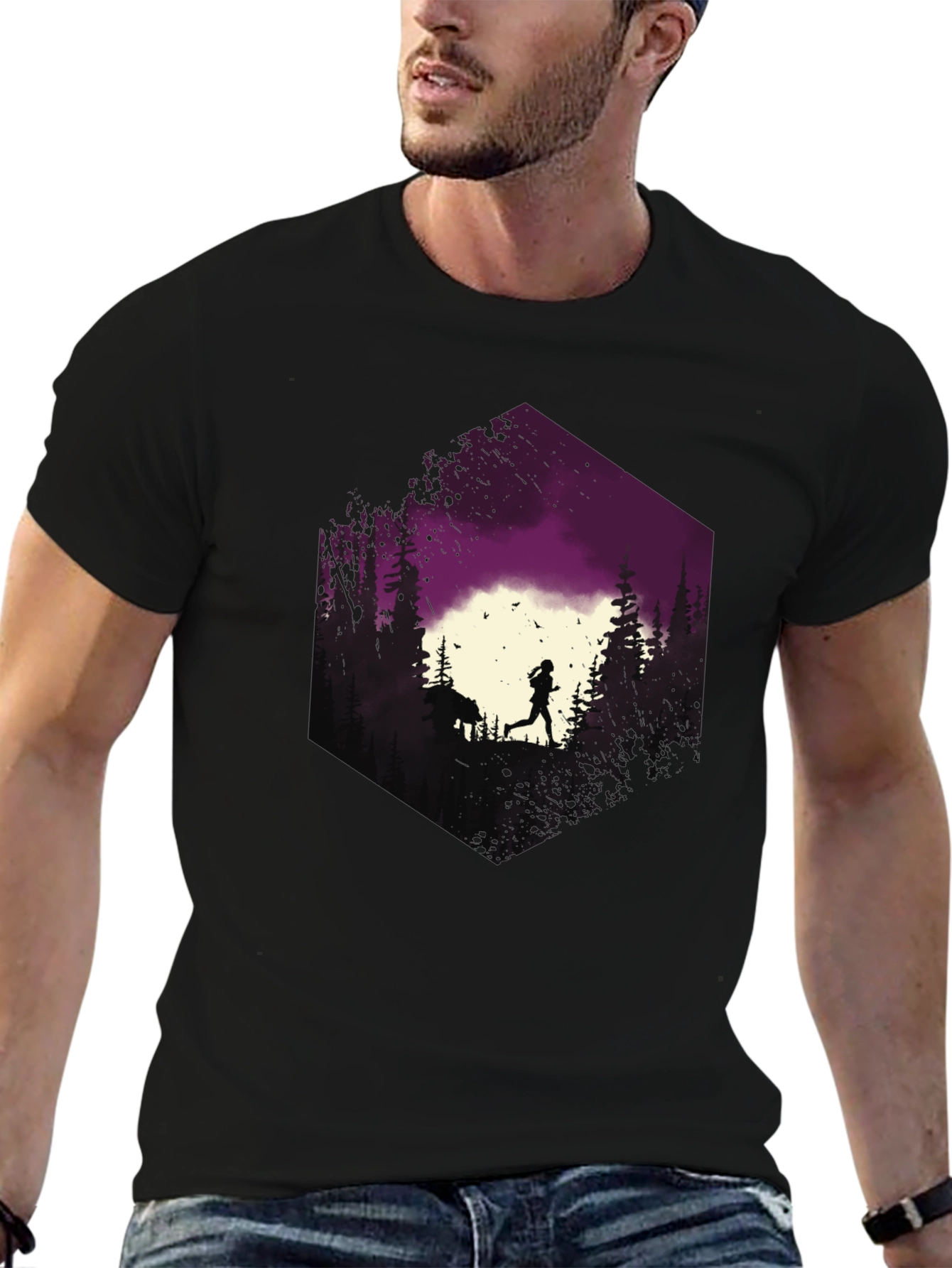 Nature Run Black Graphic Tee