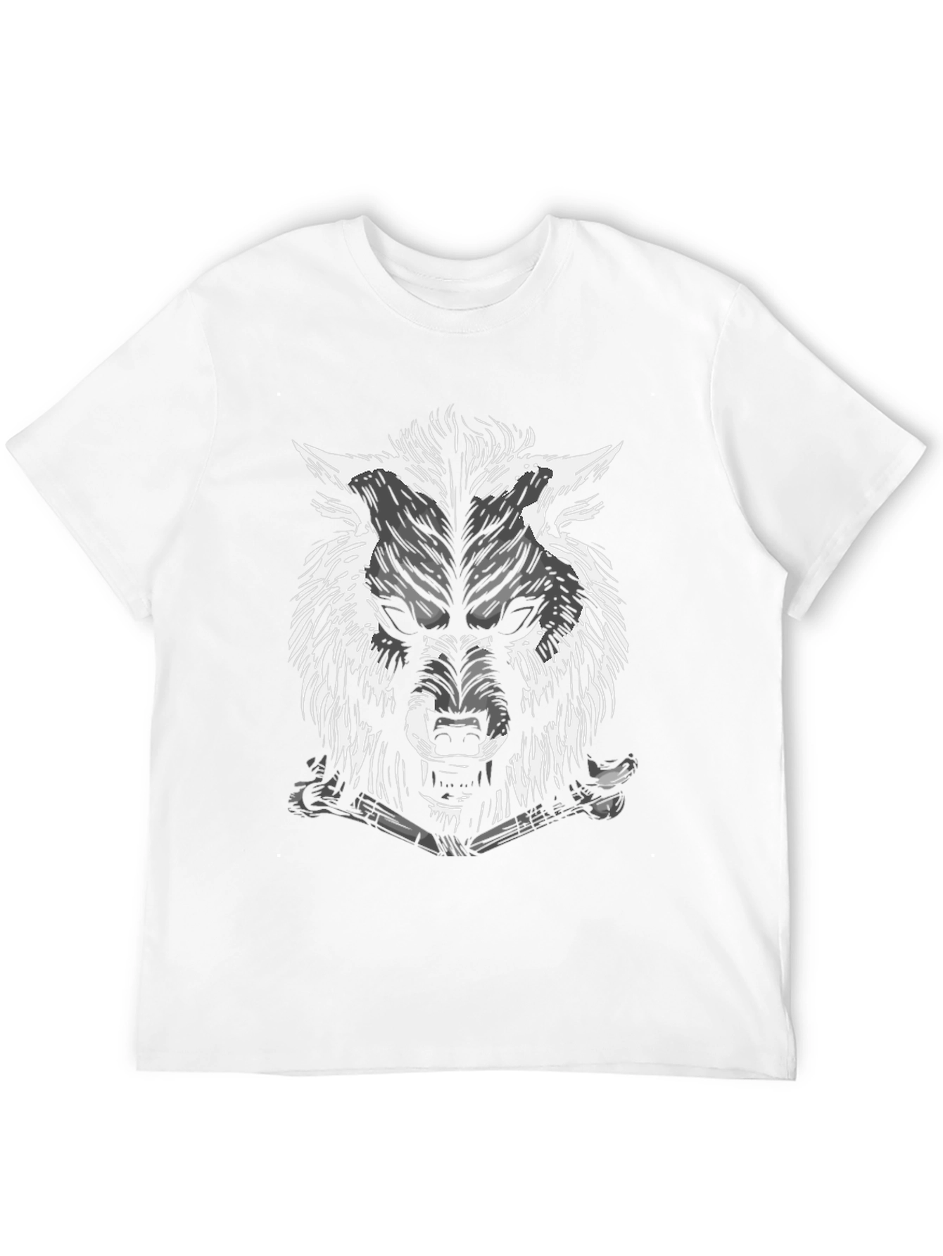 Mens Black Wolf Graphic Tee