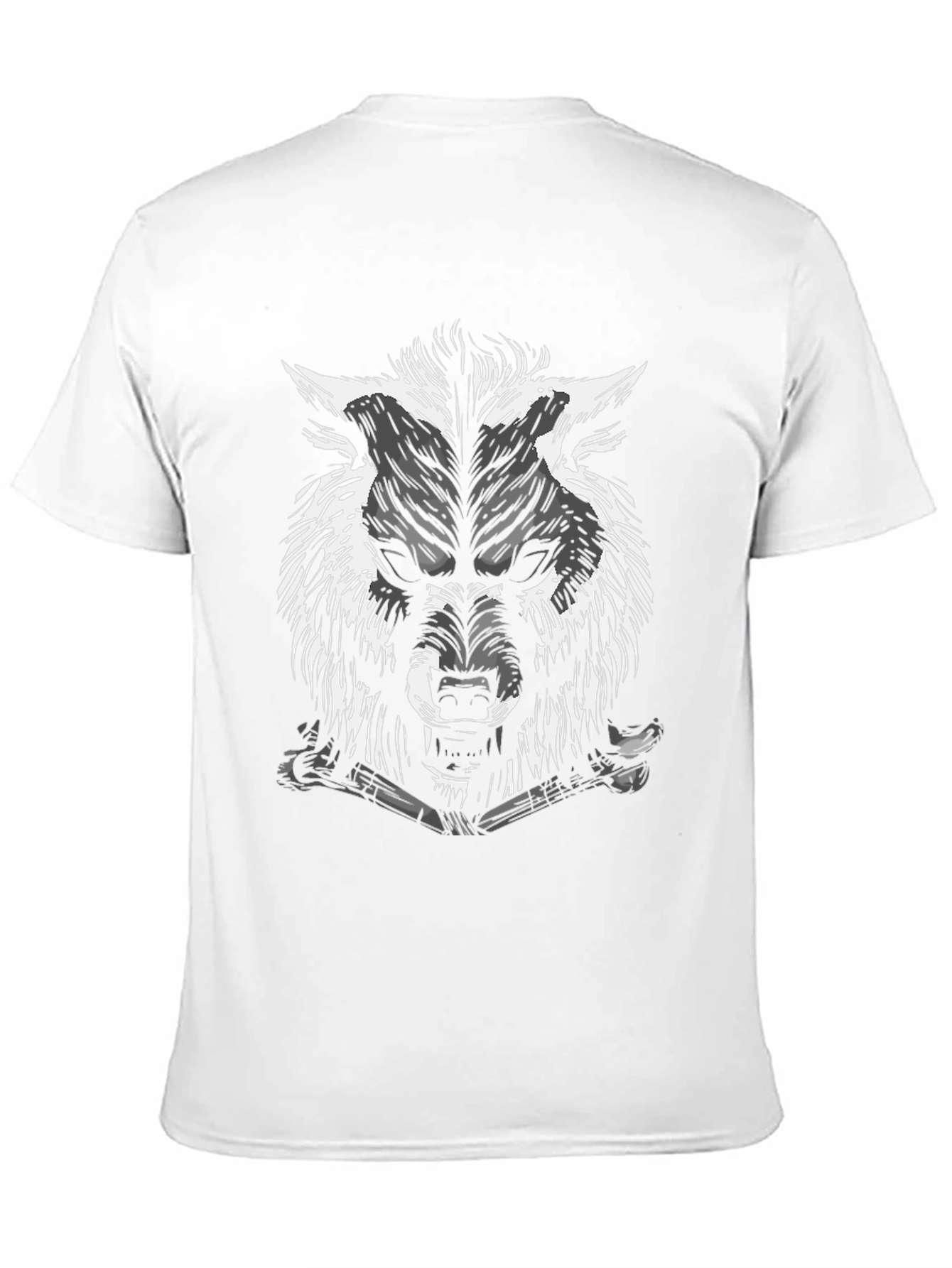 Mens Black Wolf Graphic Tee