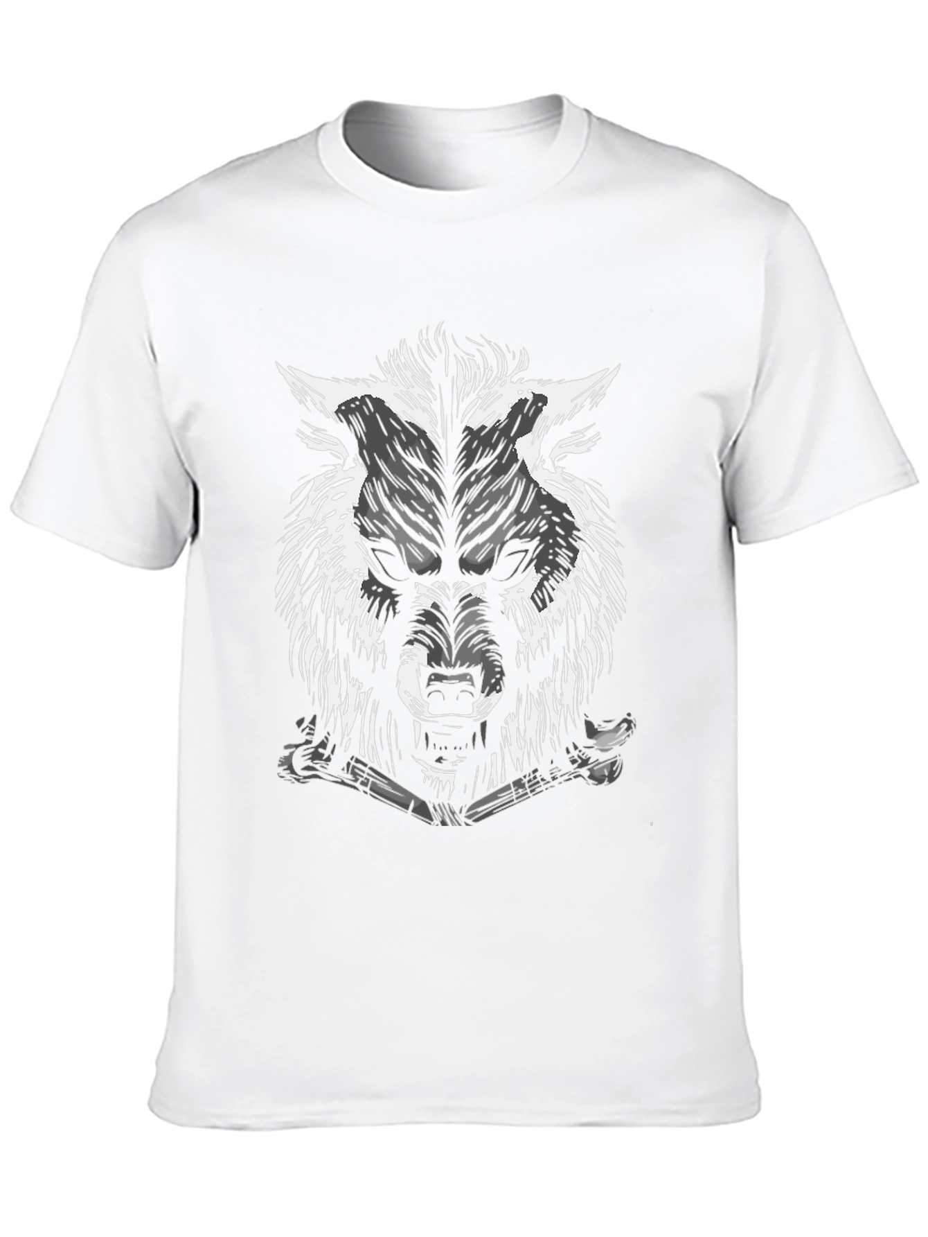 Mens Black Wolf Graphic Tee