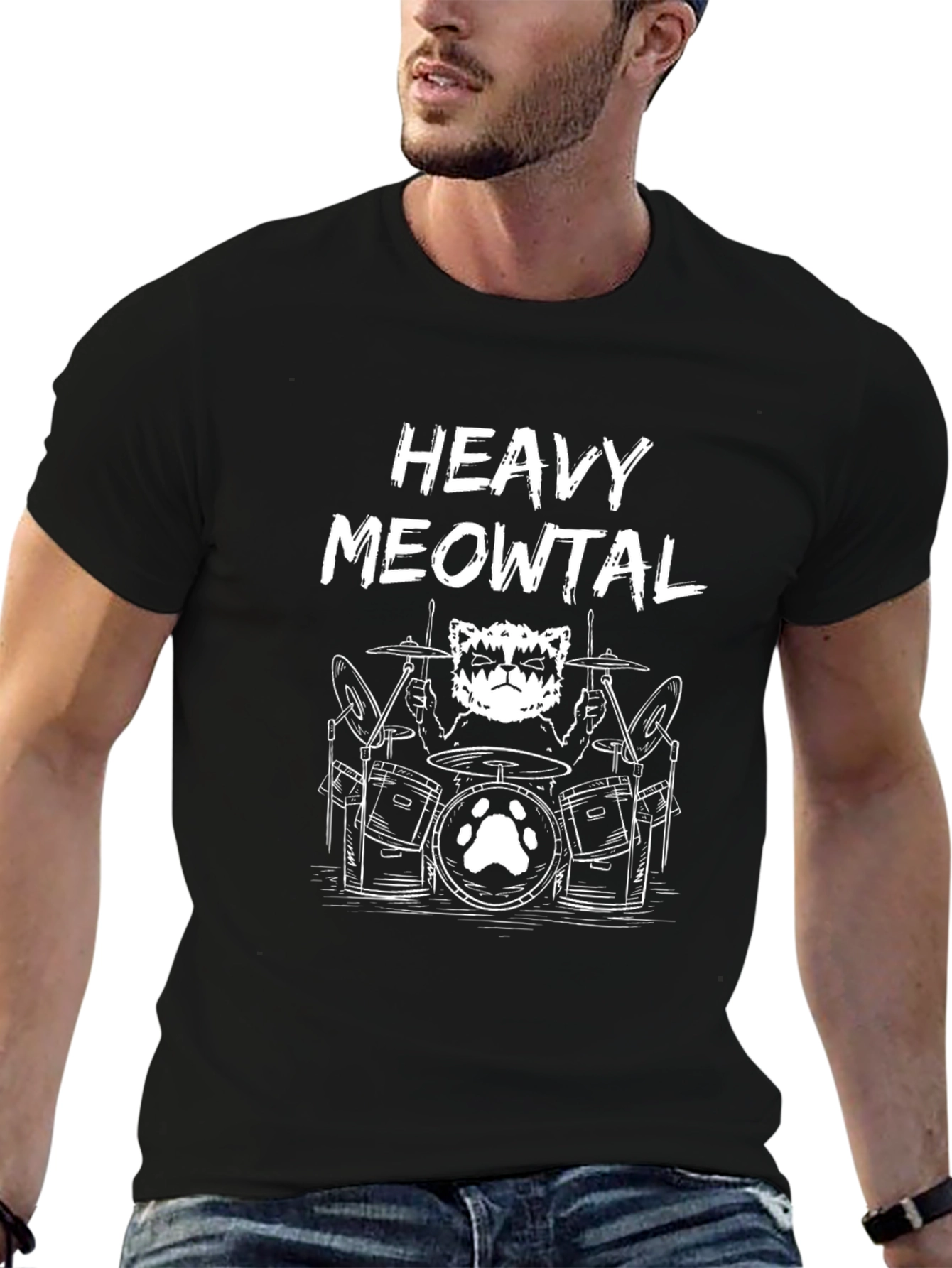 Heavy Meowtal Black T-Shirt