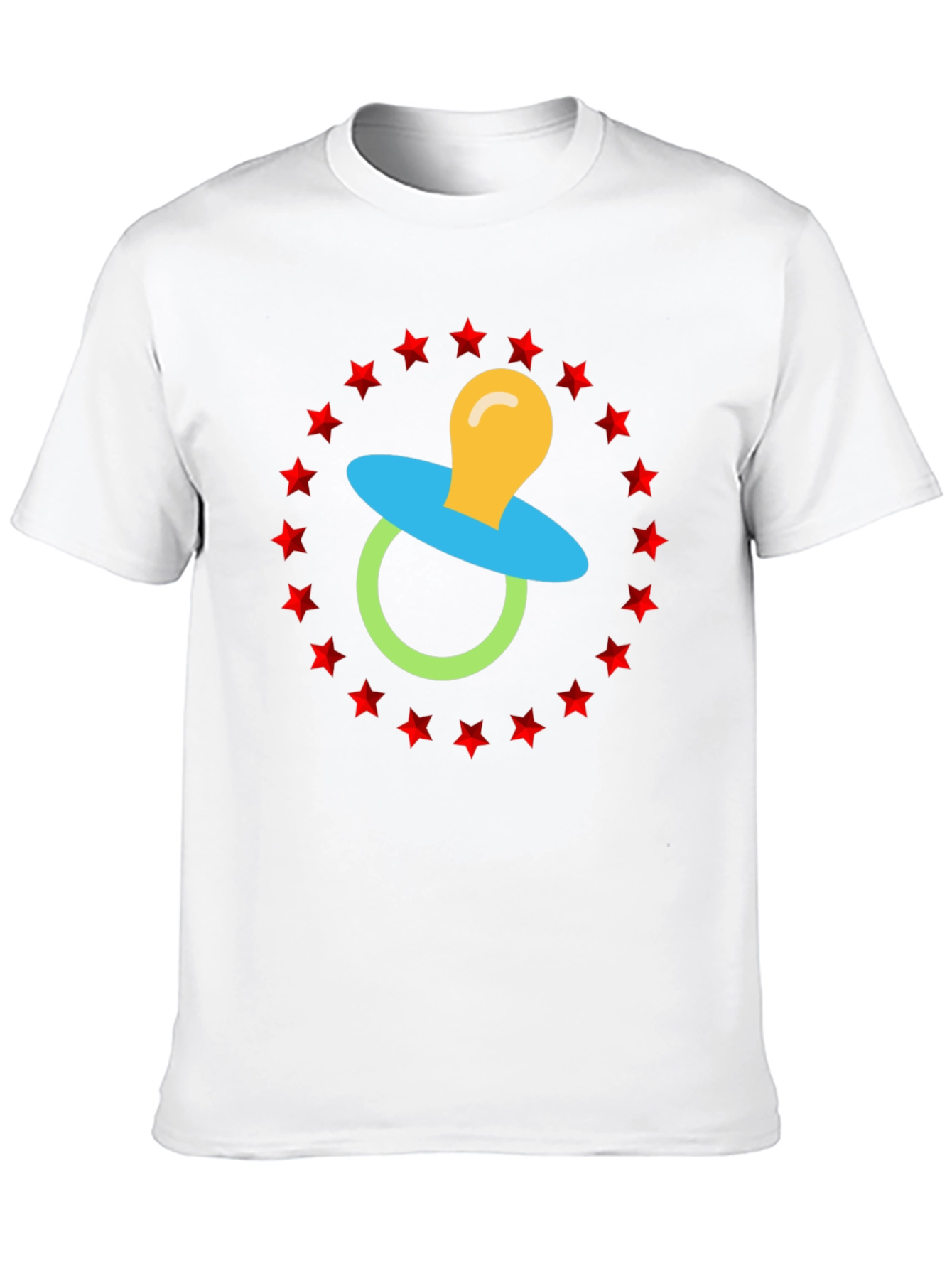 Baby Pacifier Star Circle Black Graphic Tee