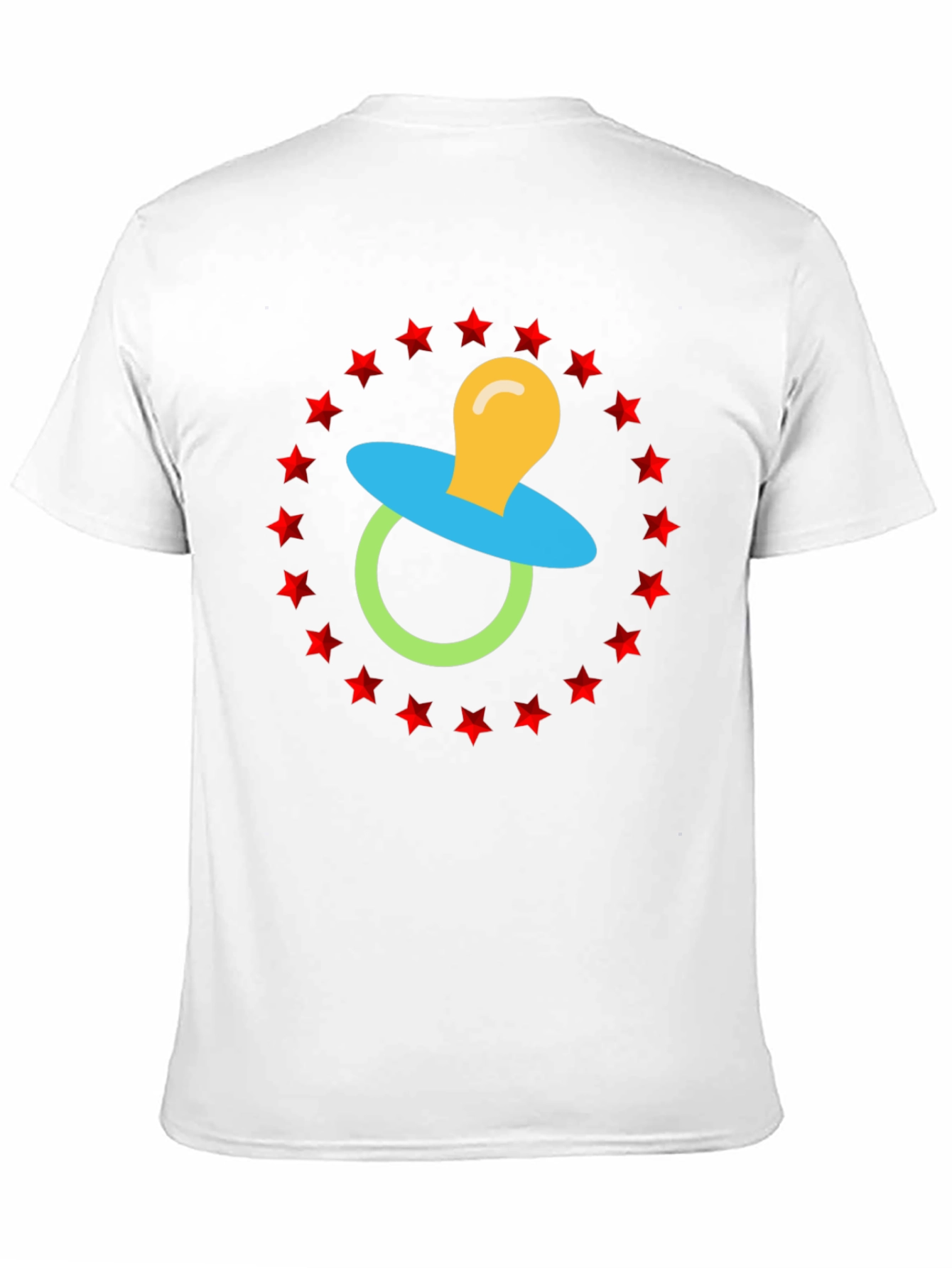 Baby Pacifier Star Circle Black Graphic Tee