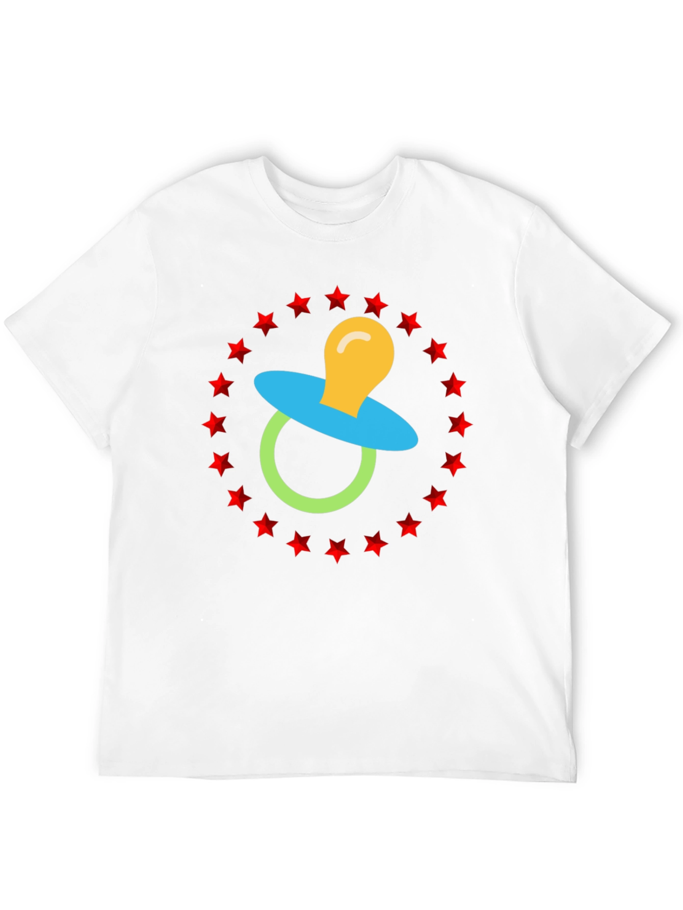 Baby Pacifier Star Circle Black Graphic Tee