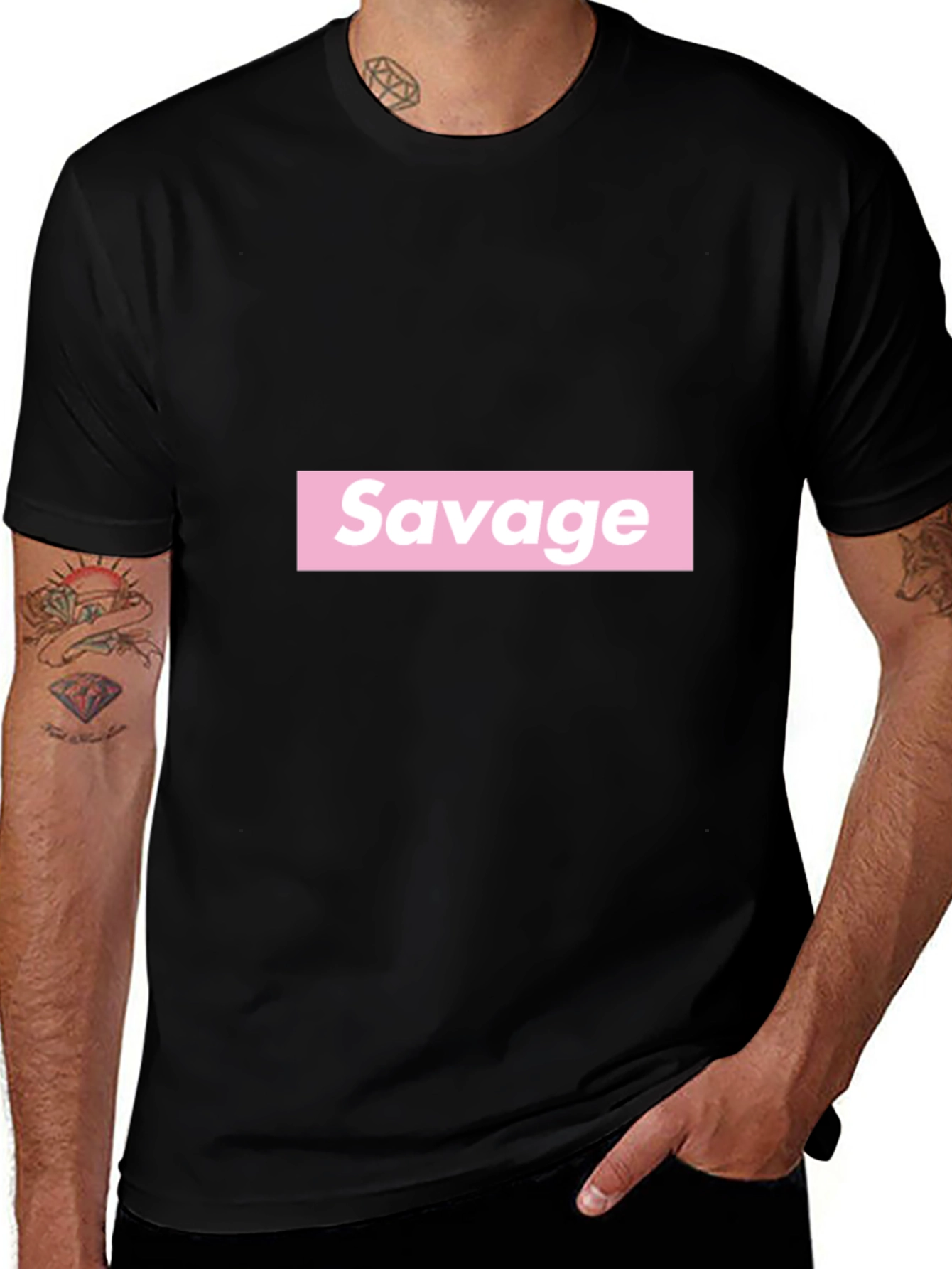 Savage Graphic Tee - Bold Statement Black T-Shirt