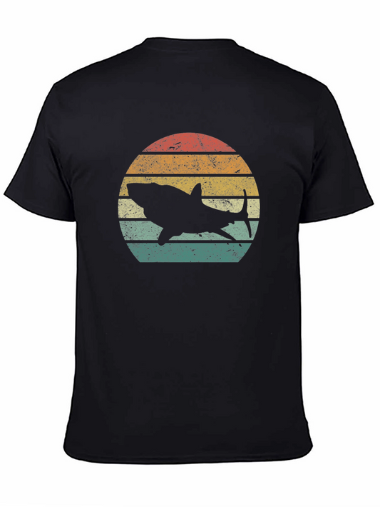 Retro Shark Graphic Tee - Vintage Style Comfort