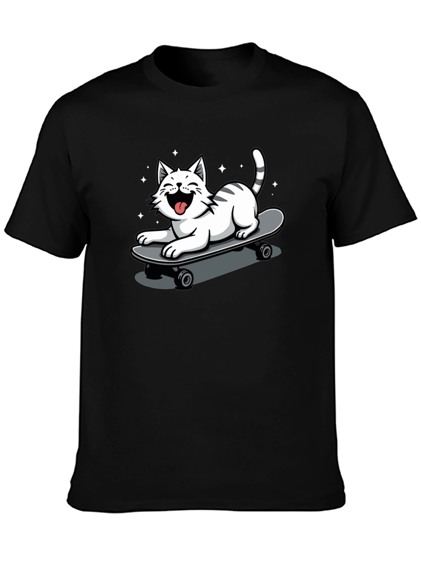 Skateboarding Cat Graphic Tee