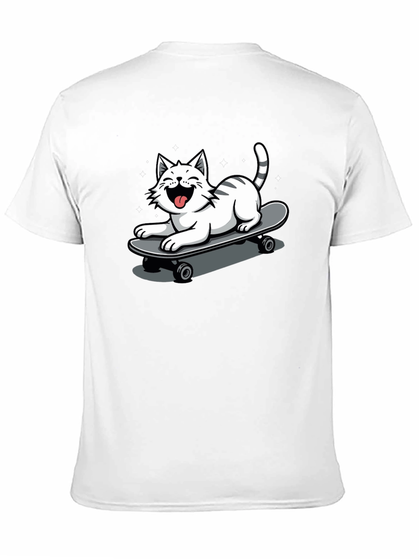 Skateboarding Cat Graphic Tee