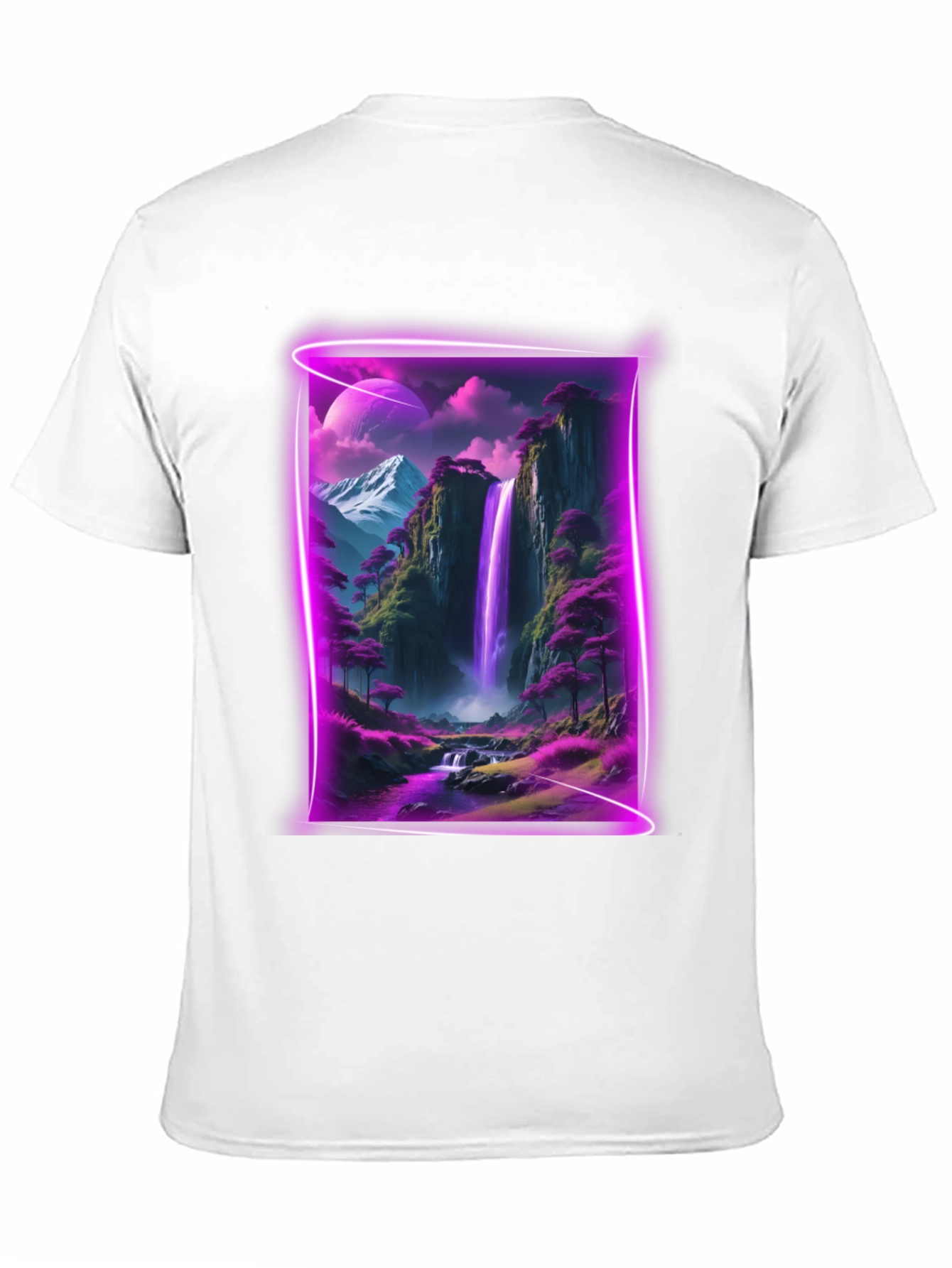 Neon Waterfall T-Shirt - Black Graphic Tee