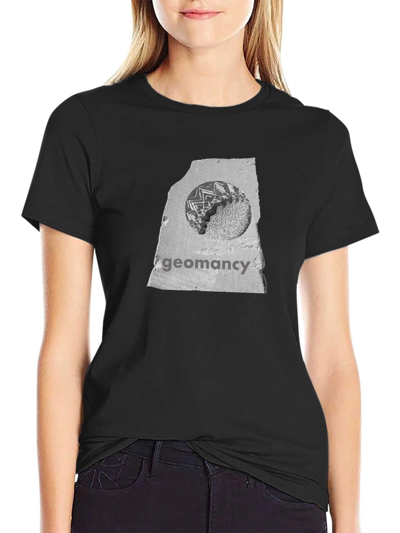 Geomancy Graphic Print Black T-Shirt