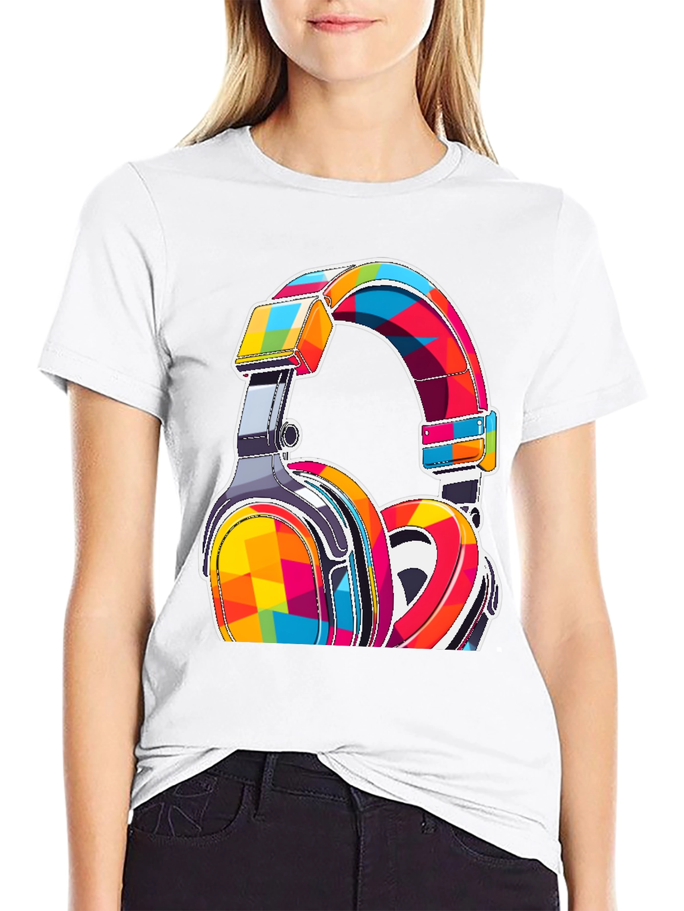 Colorful Graphic Headphones T-Shirt