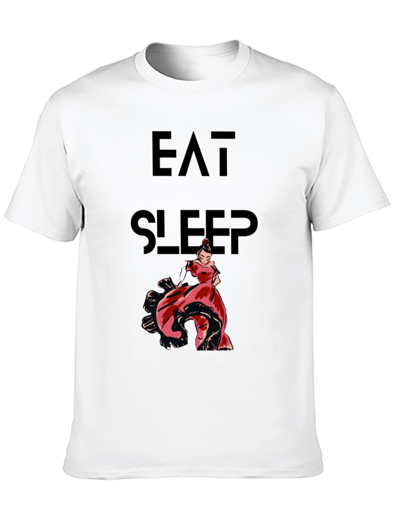 Eat Sleep Flamenco Dance T-Shirt - Black Cotton