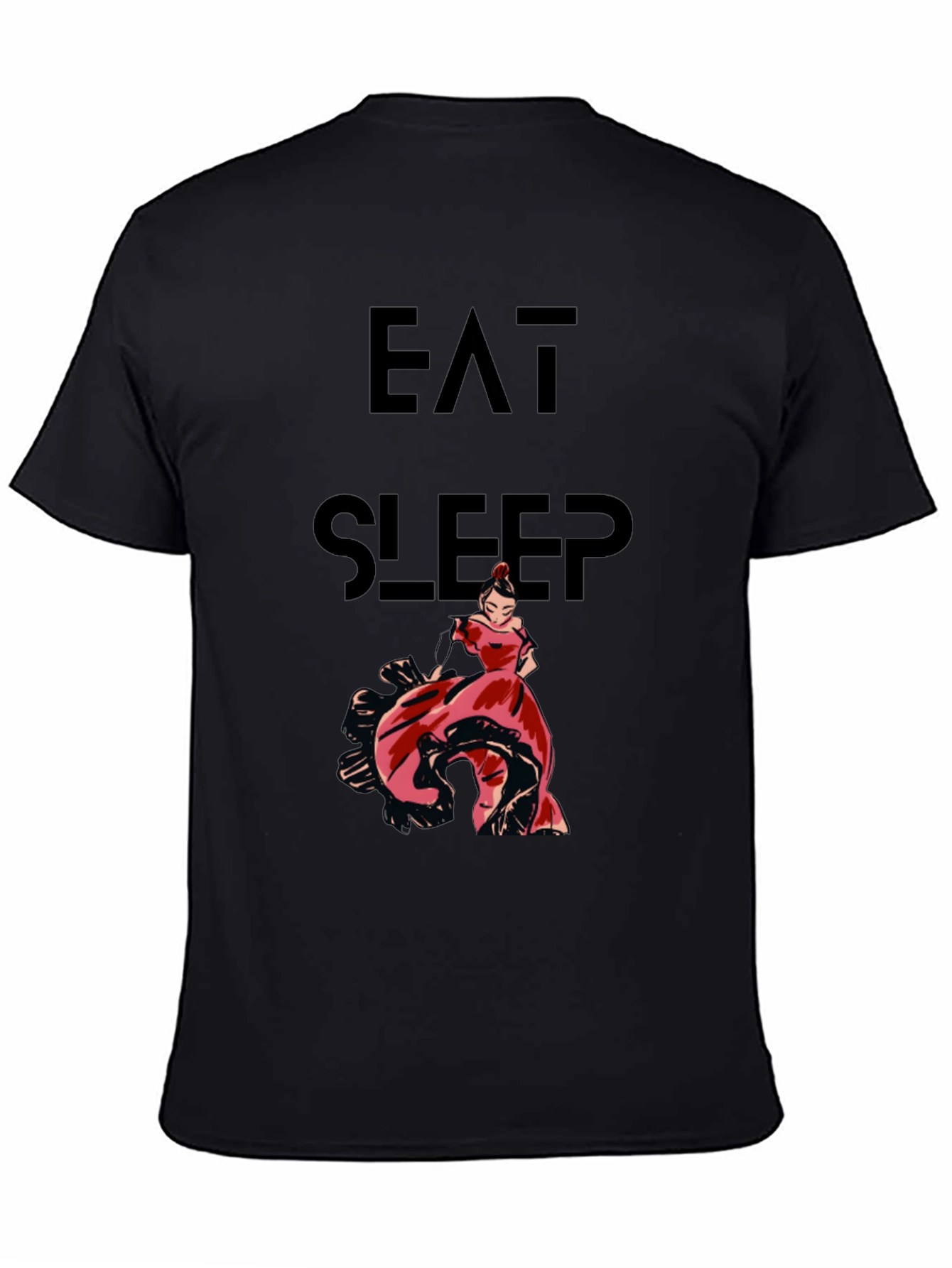 Eat Sleep Flamenco Dance T-Shirt - Black Cotton