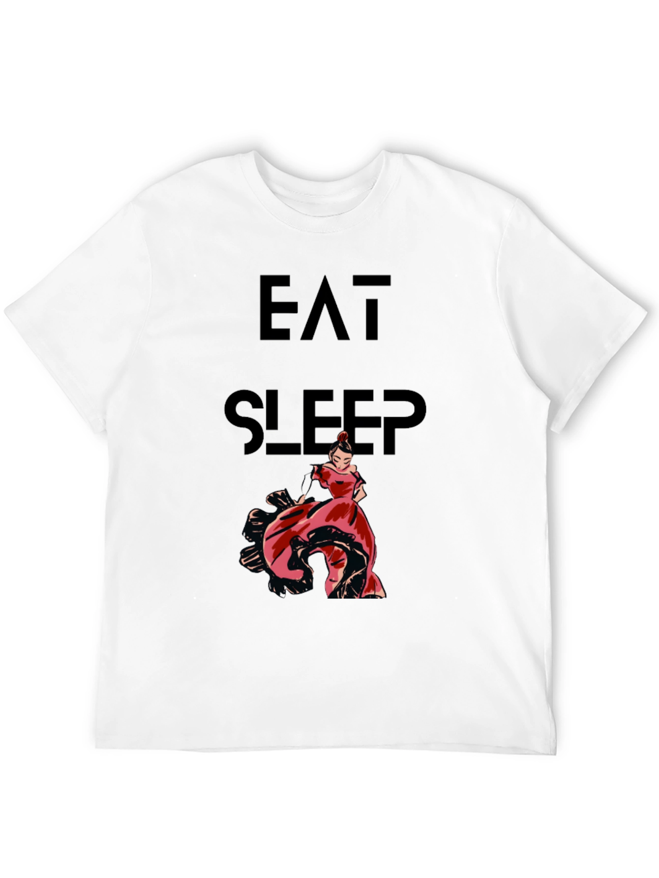 Eat Sleep Flamenco Dance T-Shirt - Black Cotton
