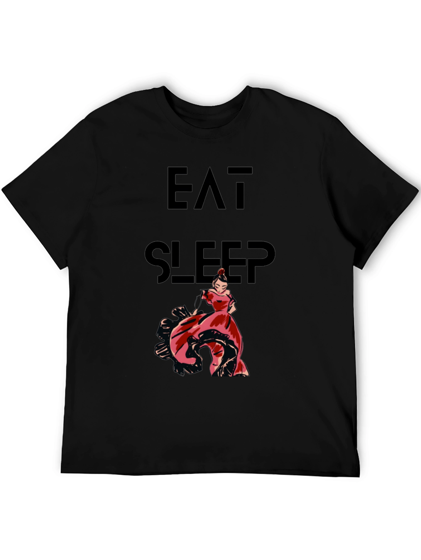 Eat Sleep Flamenco Dance T-Shirt - Black Cotton