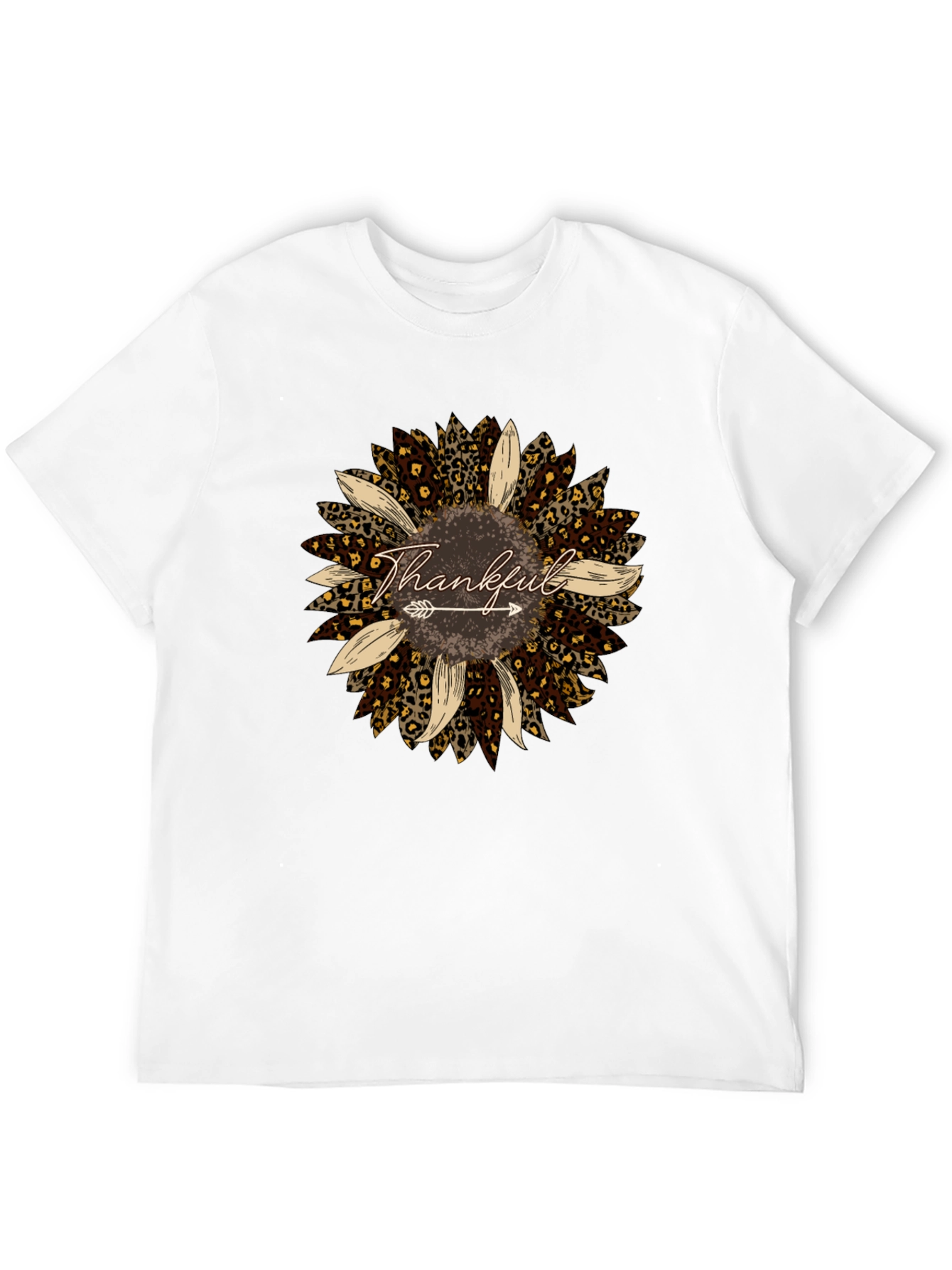 Thankful Leopard Sunflower Graphic Tee