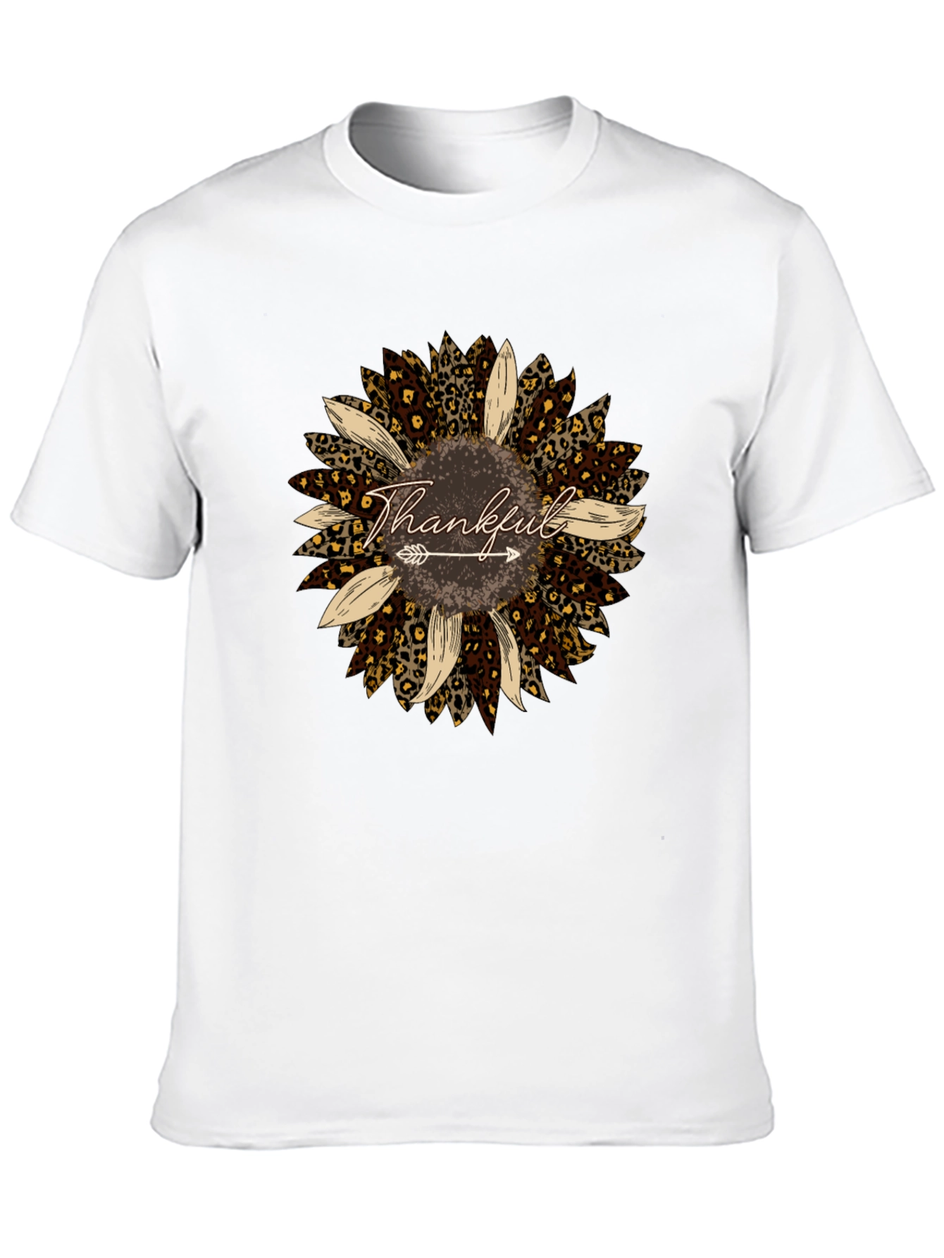 Thankful Leopard Sunflower Graphic Tee