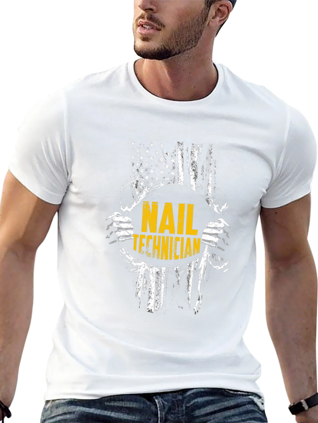 Nail Technician American Flag Graphic T-Shirt