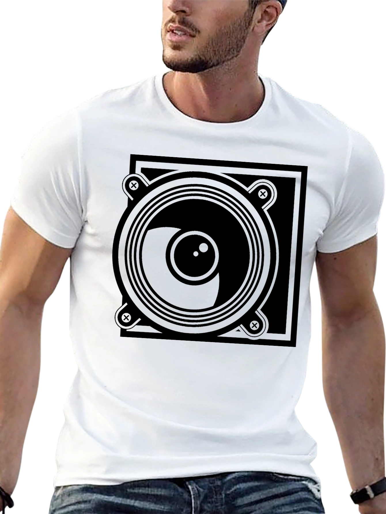 Speaker Graphic T-Shirt - Black Tee