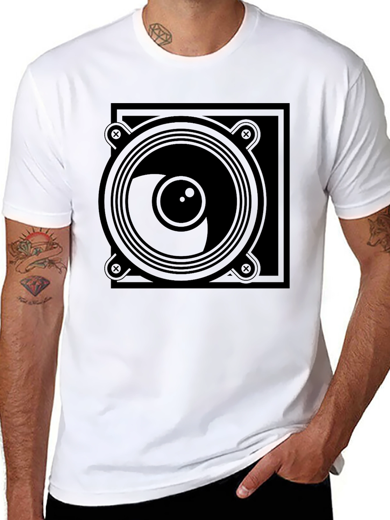Speaker Graphic T-Shirt - Black Tee
