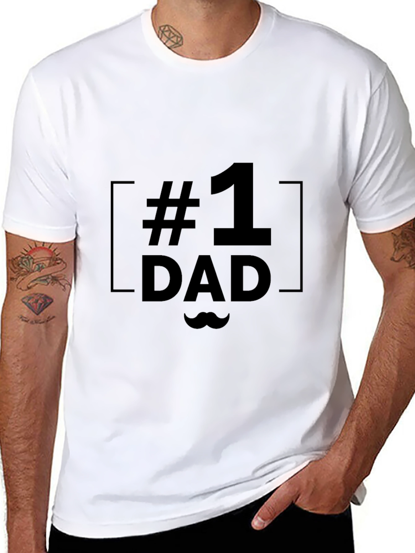 #1 Dad Black T-Shirt - Fathers Day Gift