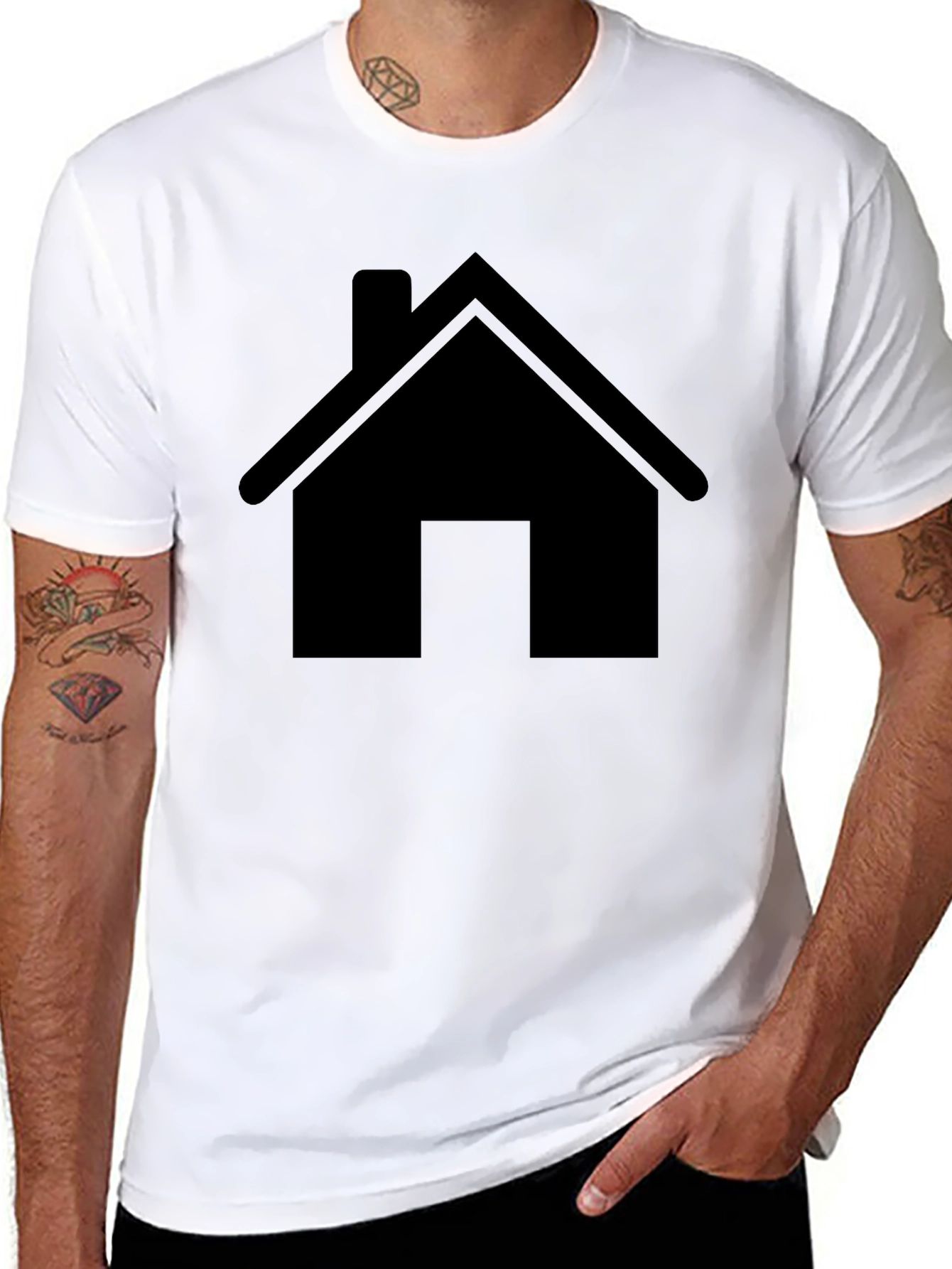 Home Icon Black T-Shirt - Simple Graphic Tee