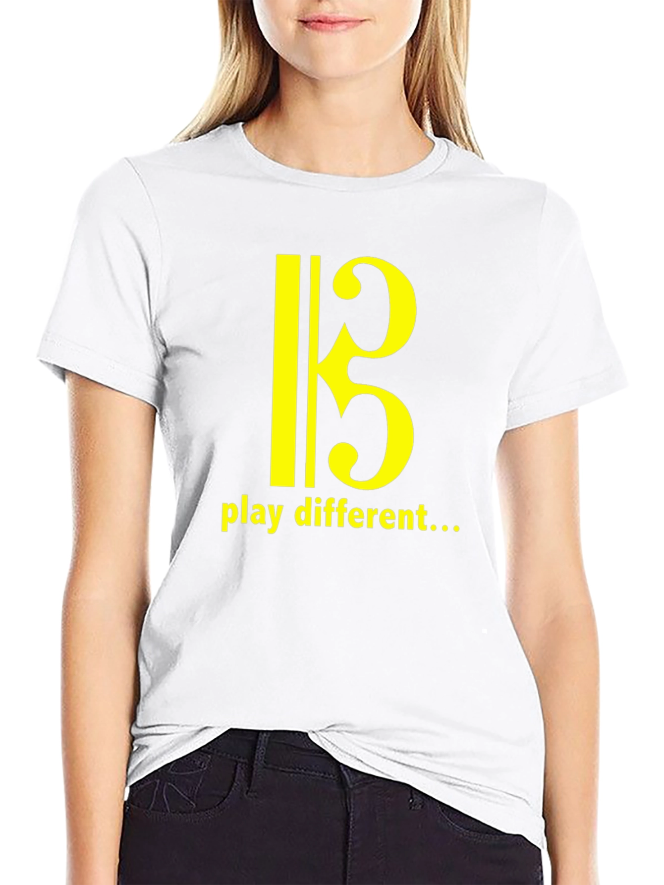 Play Different Music T-Shirt - Bass Clef Design