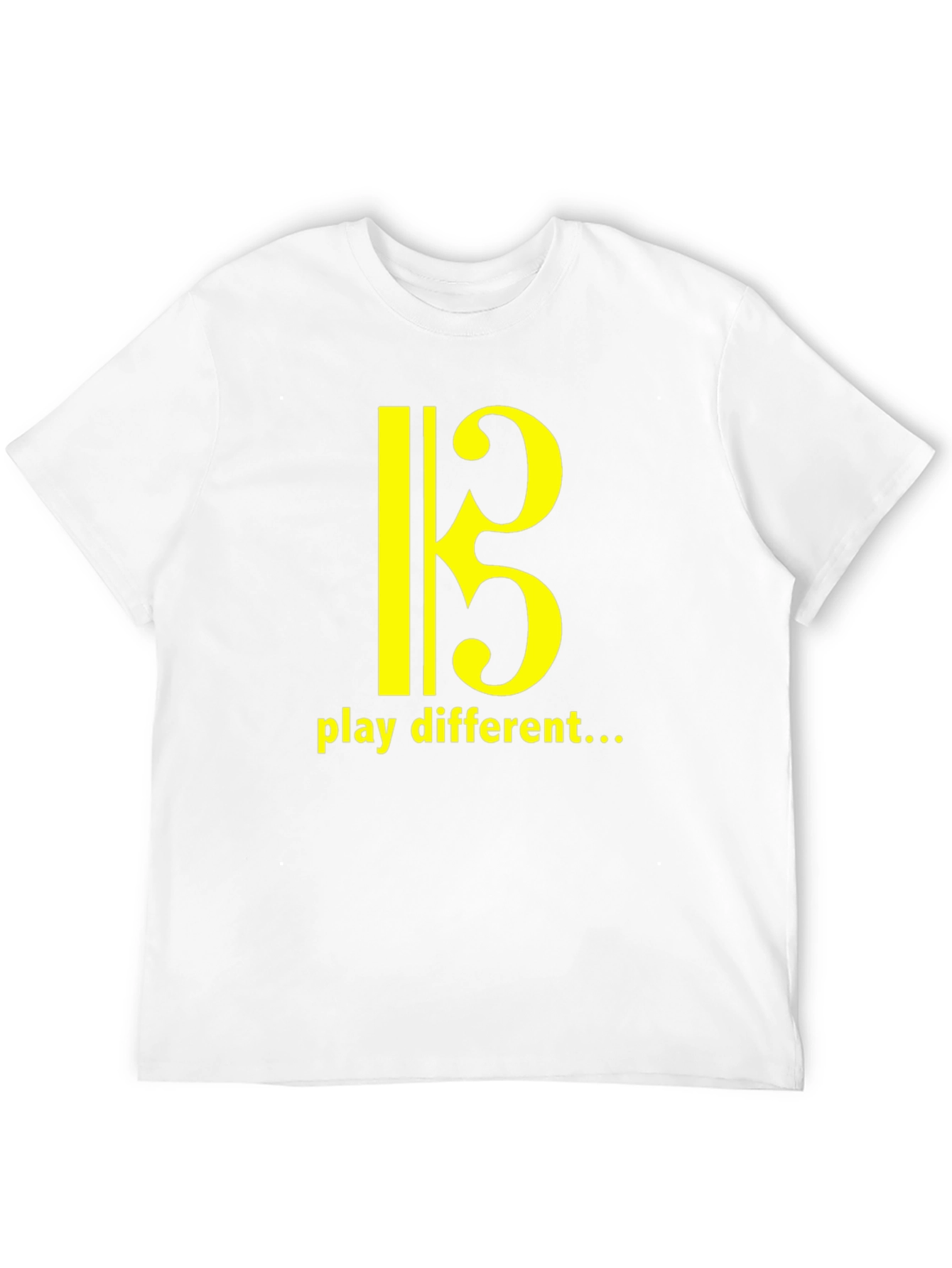 Play Different Music T-Shirt - Bass Clef Design