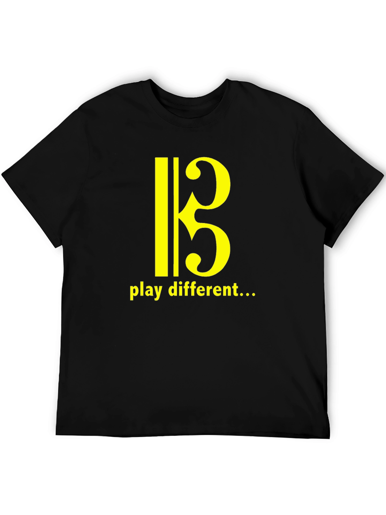 Play Different Music T-Shirt - Bass Clef Design