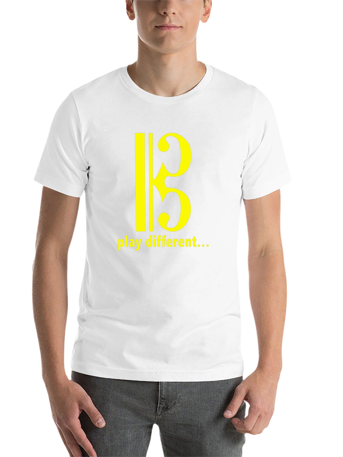 Play Different Music T-Shirt - Bass Clef Design