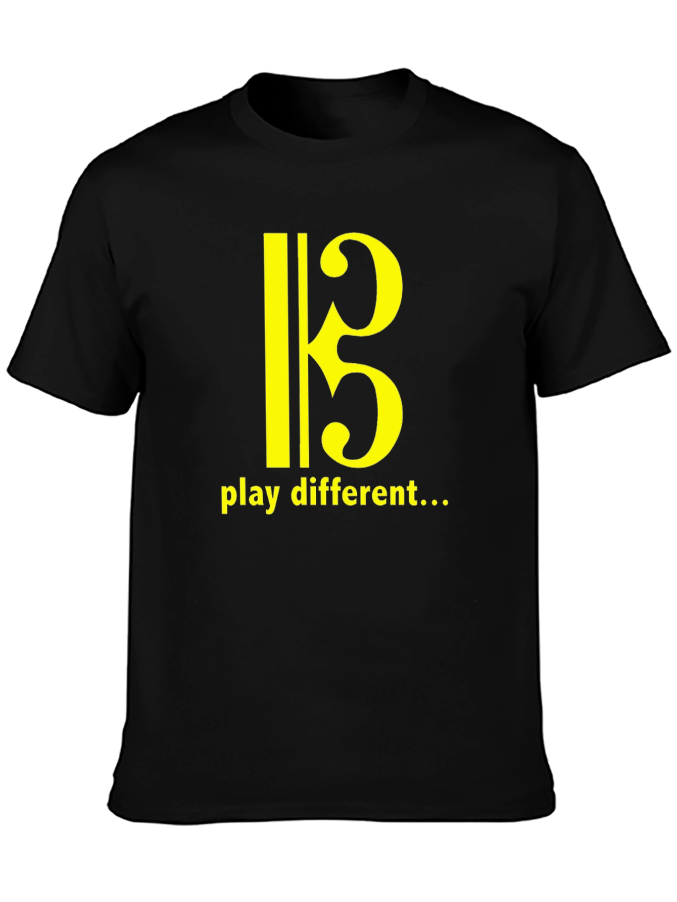 Play Different Music T-Shirt - Bass Clef Design
