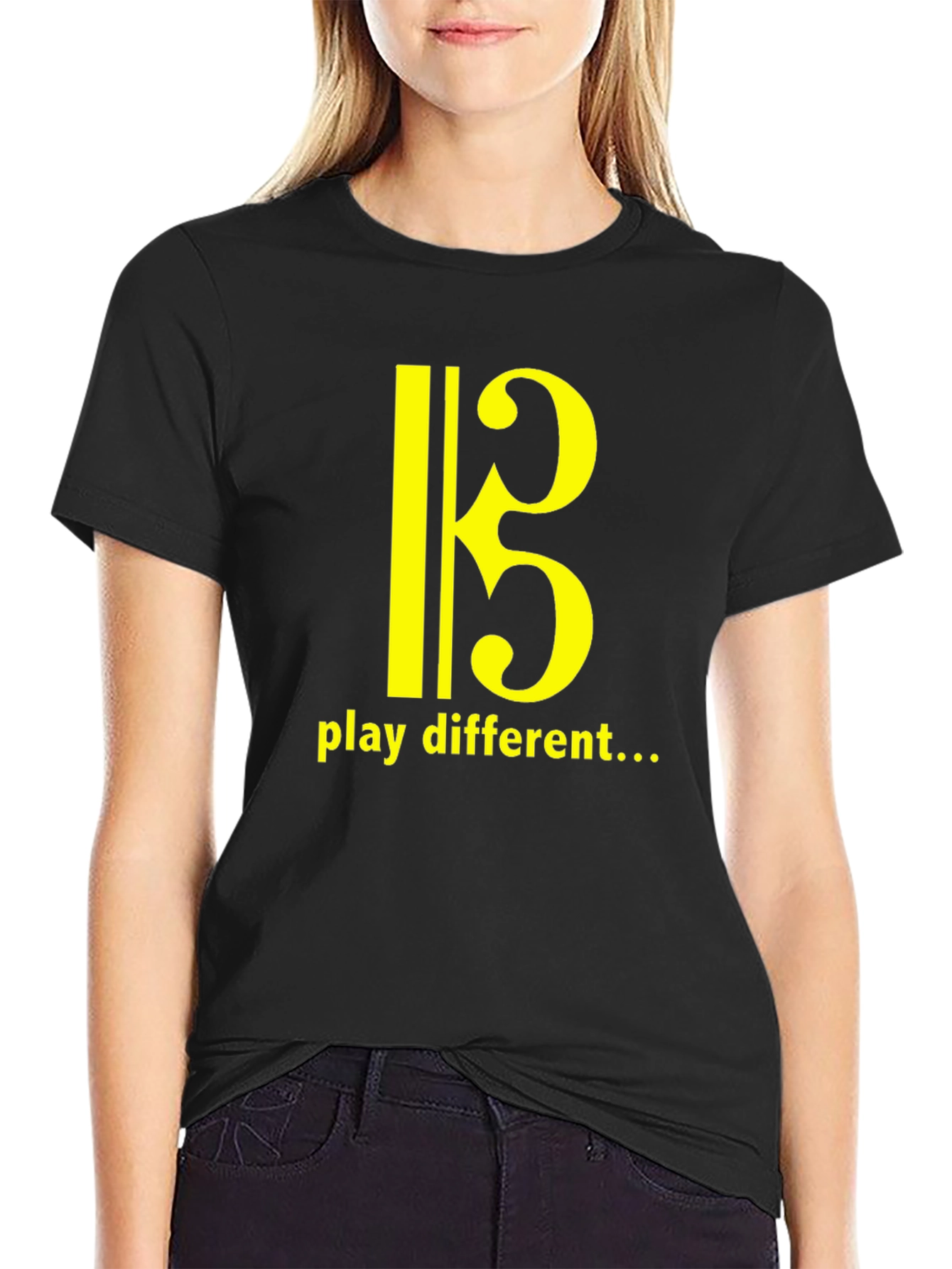 Play Different Music T-Shirt - Bass Clef Design