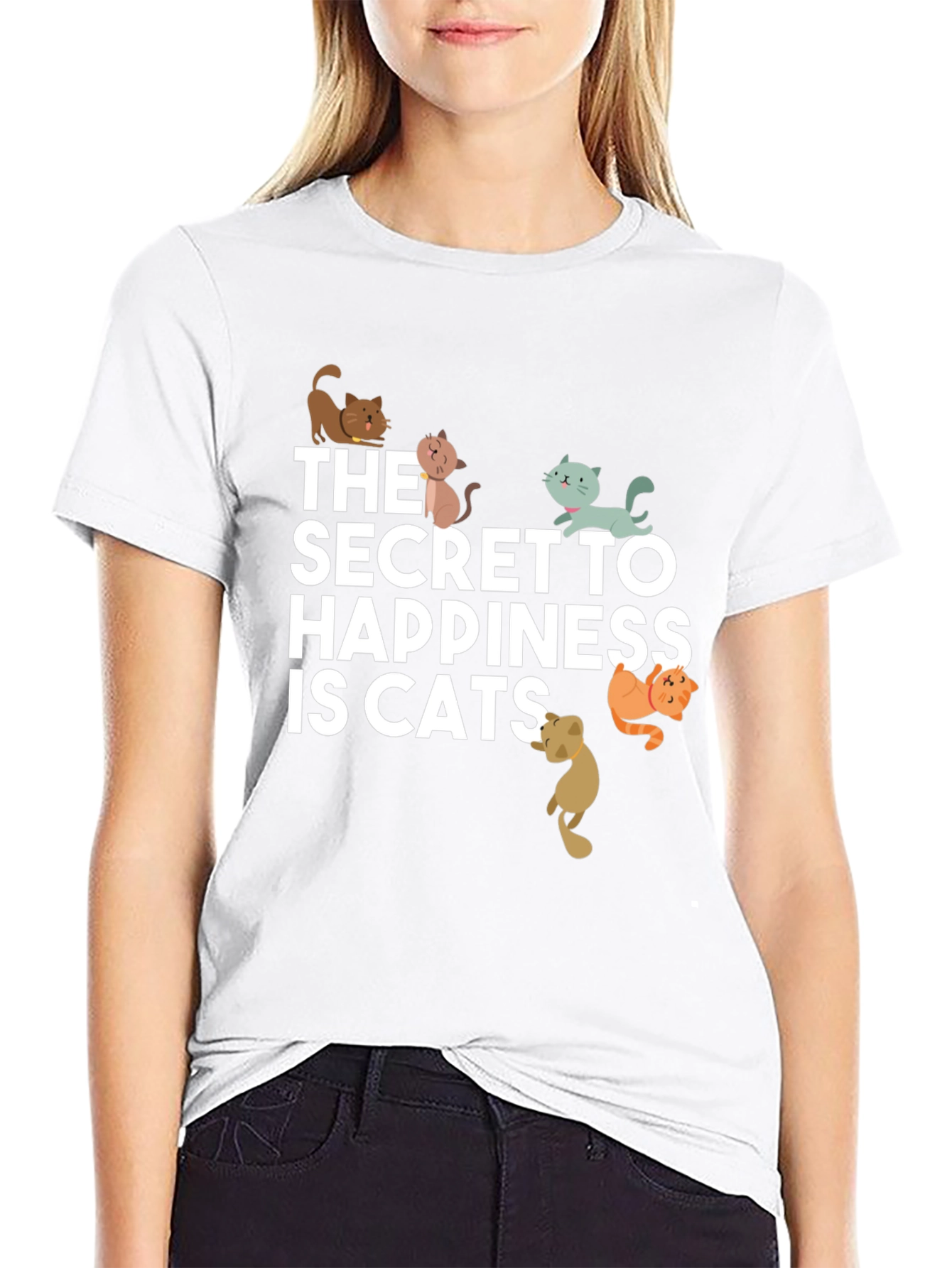 Secret to Happiness is Cats T-Shirt