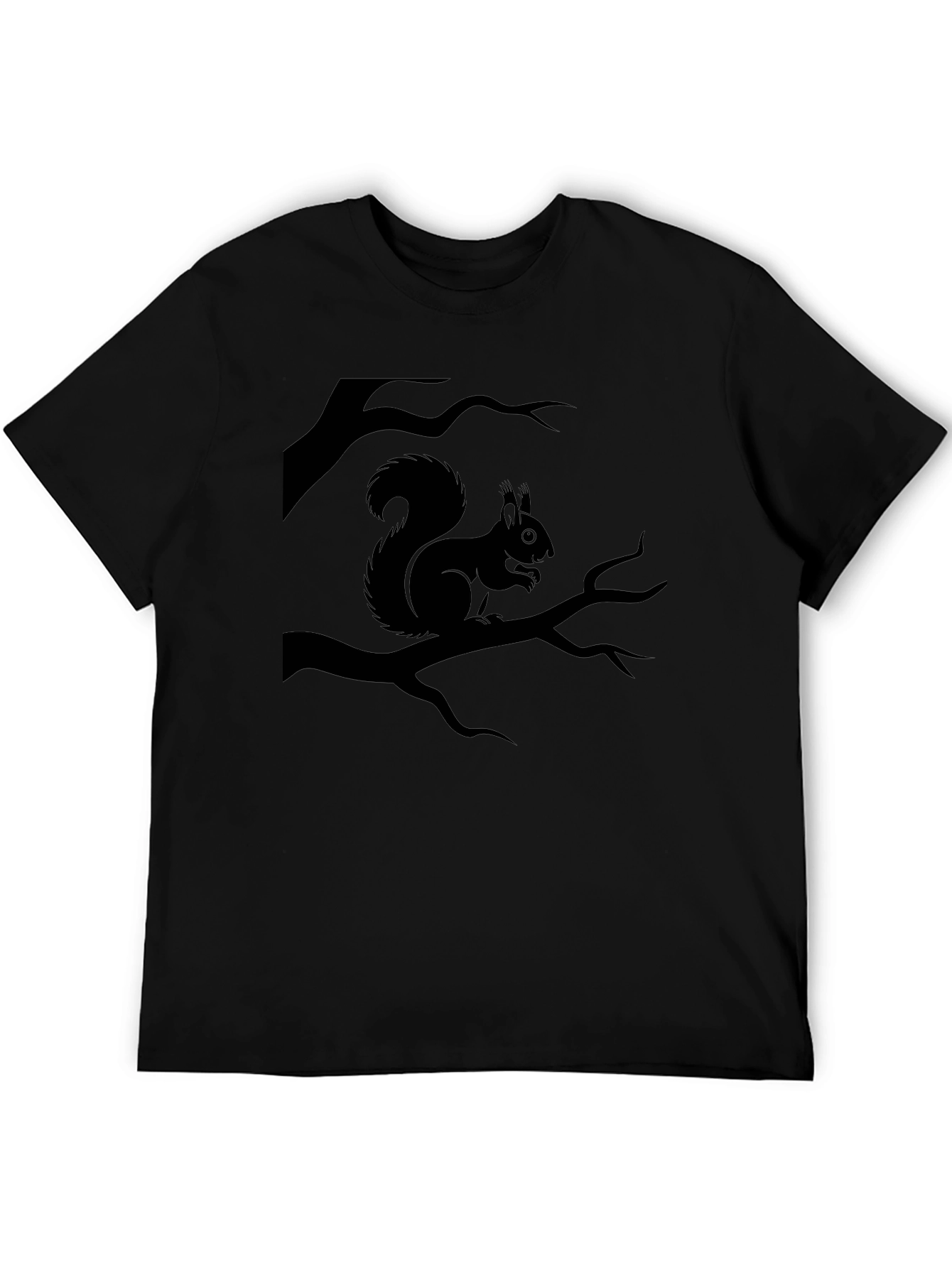 Black Squirrel Tree Branch Graphic Tee