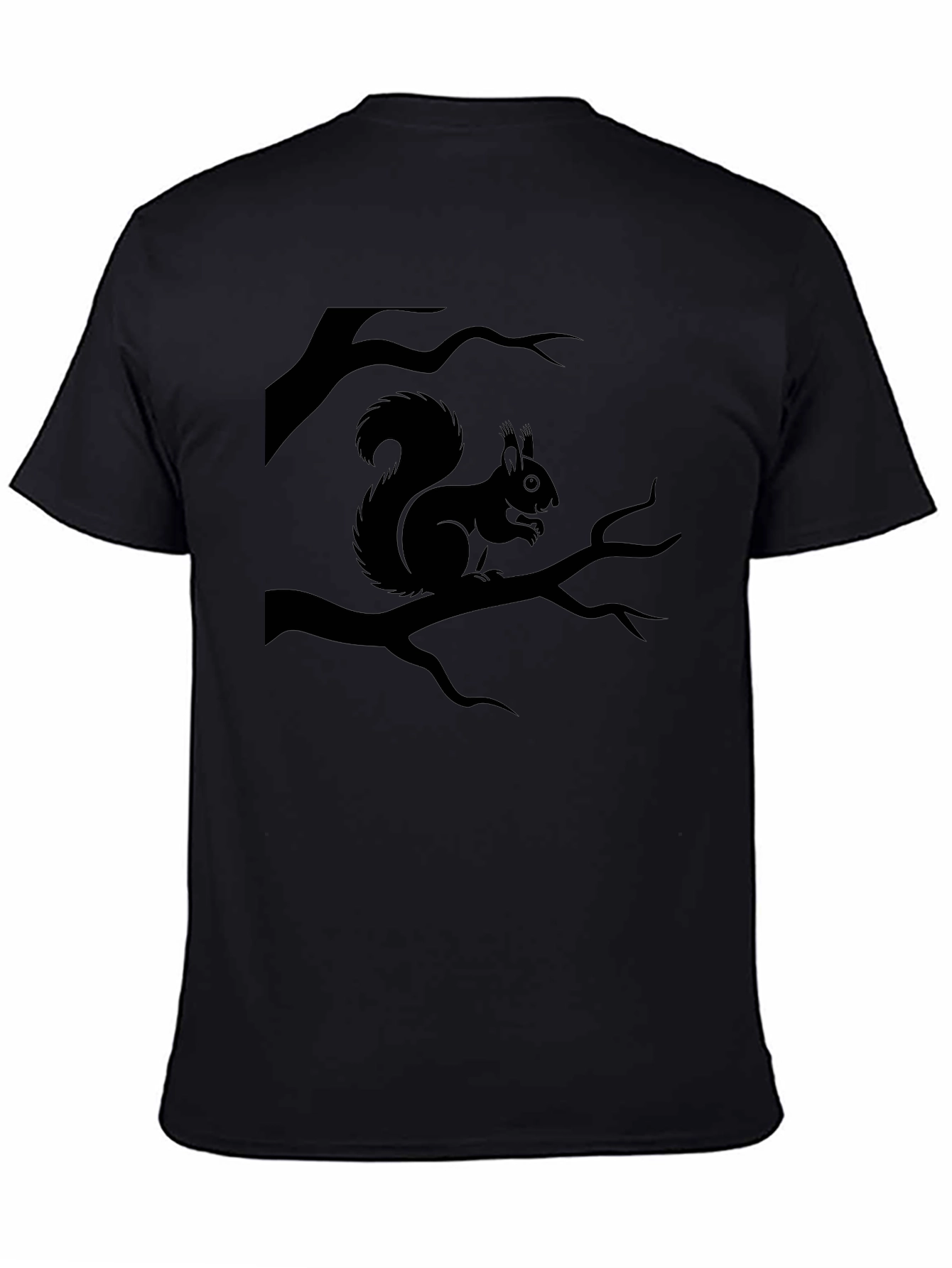 Black Squirrel Tree Branch Graphic Tee