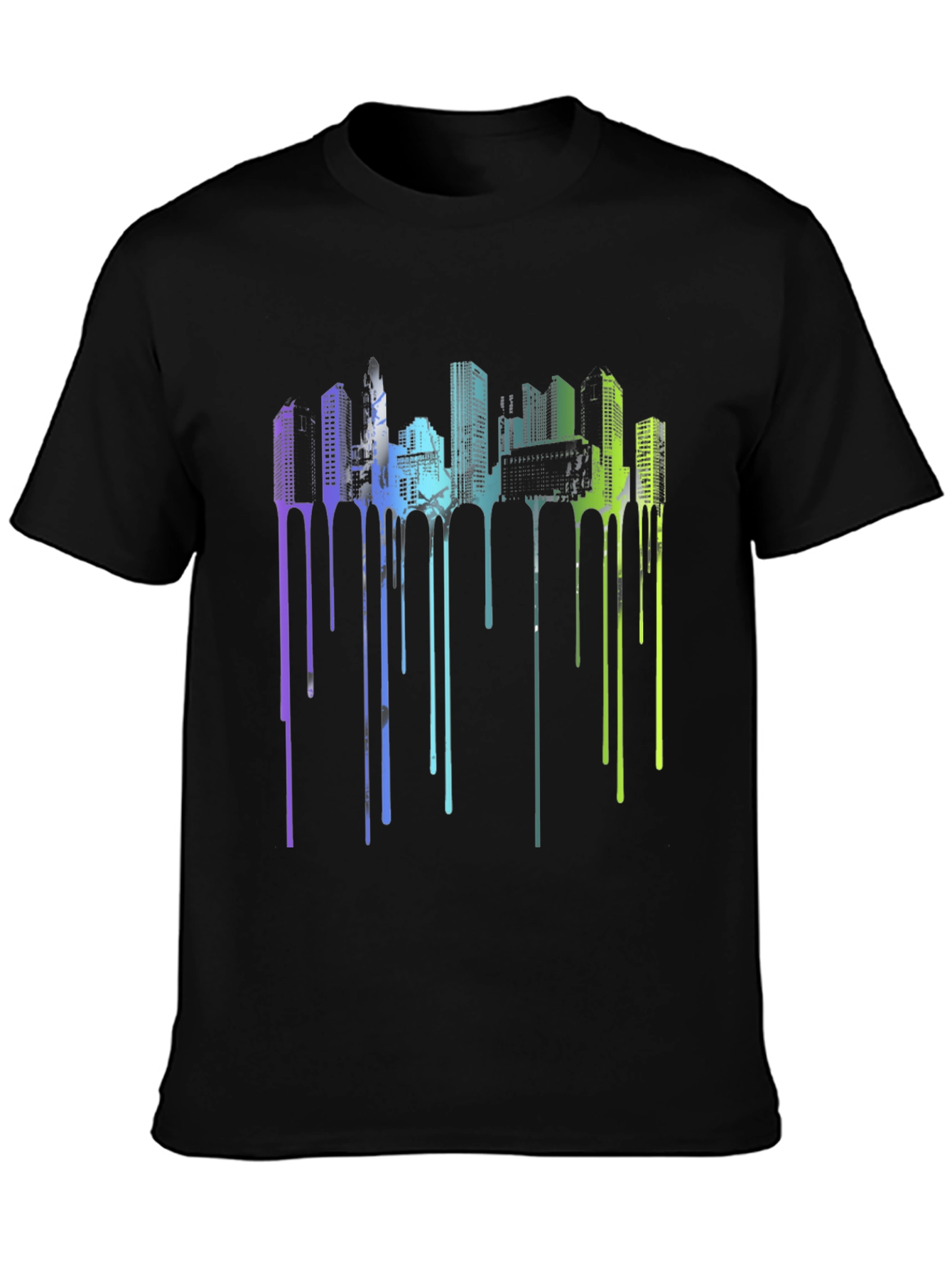 Abstract Cityscape Drip Tee